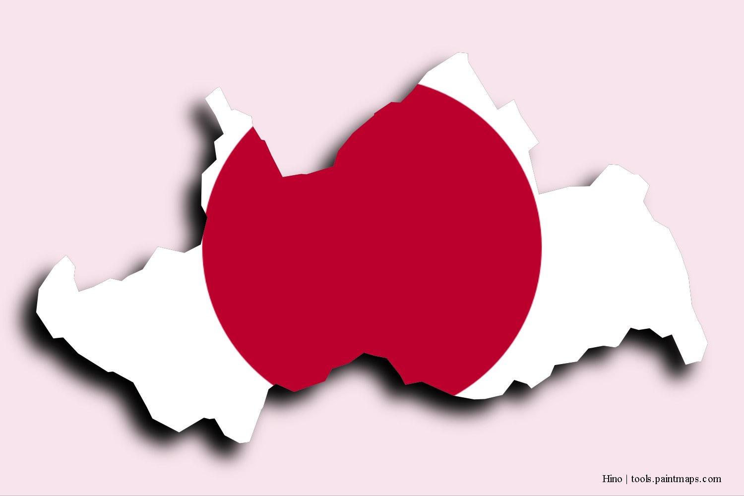 flag map of Hino with 3D shadow effect