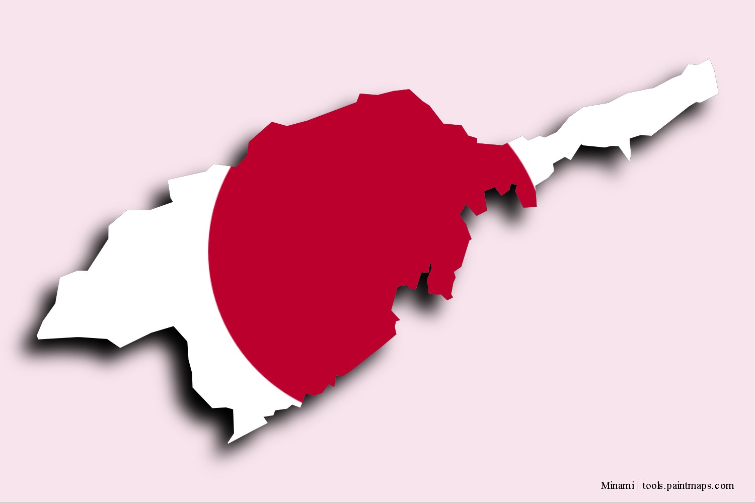 flag map of Minami with 3D shadow effect