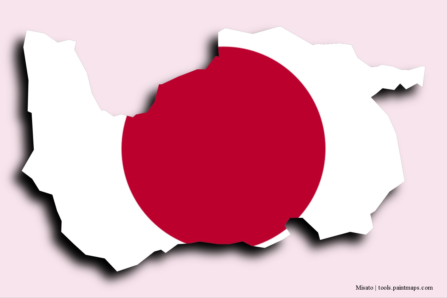 flag map of Misato with 3D shadow effect