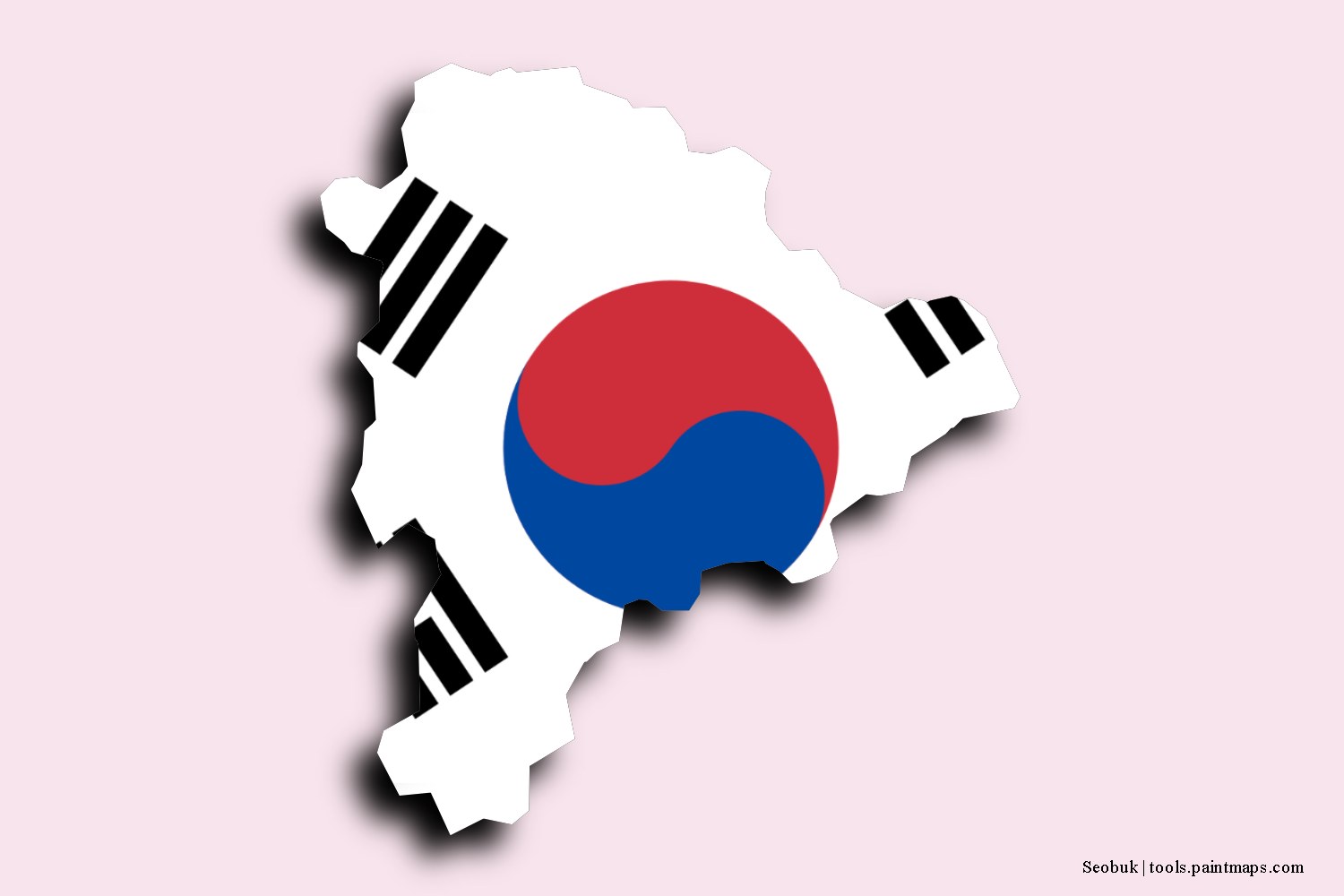 flag map of Seobuk with 3D shadow effect