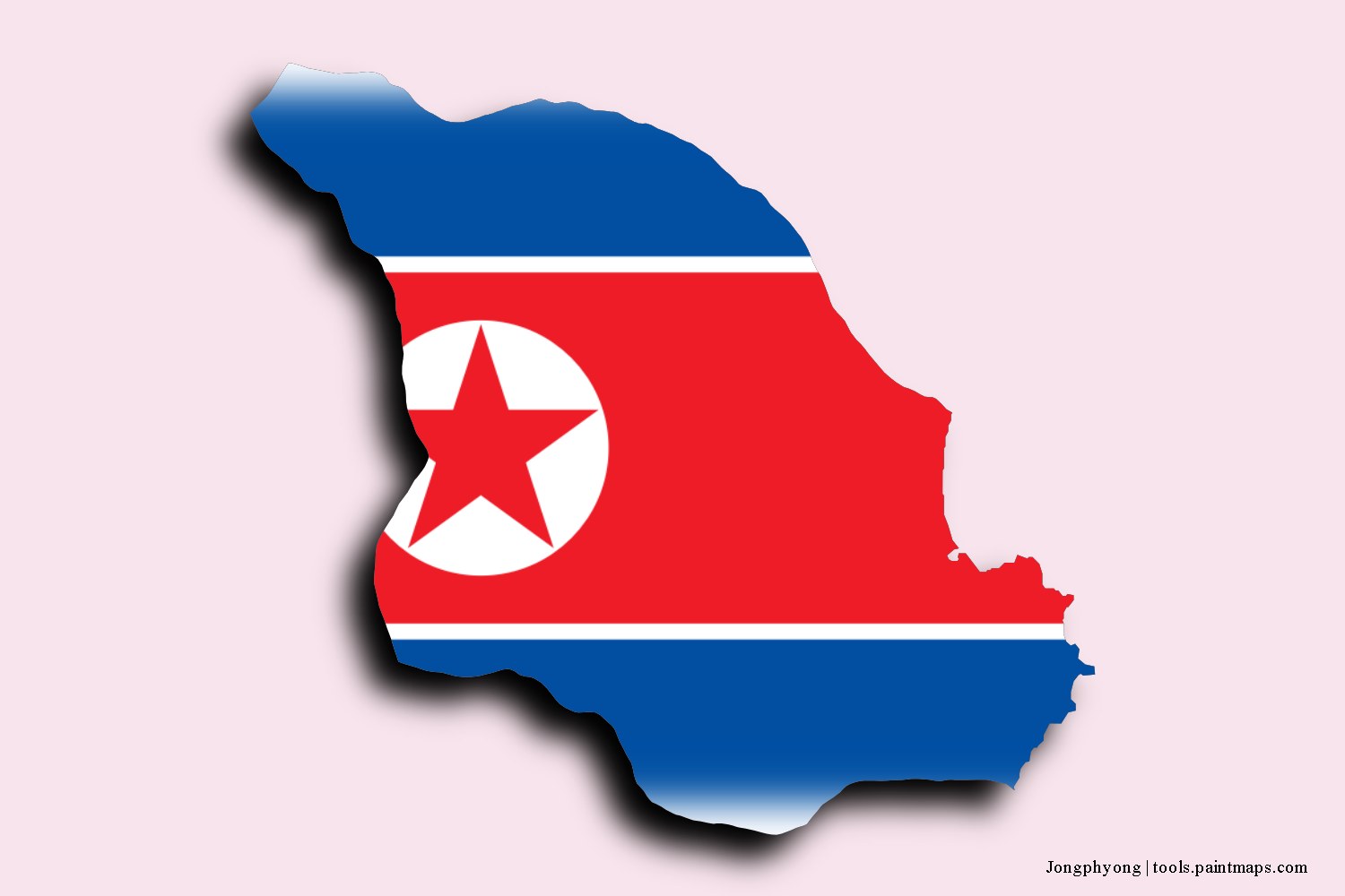 flag map of Jongphyong with 3D shadow effect