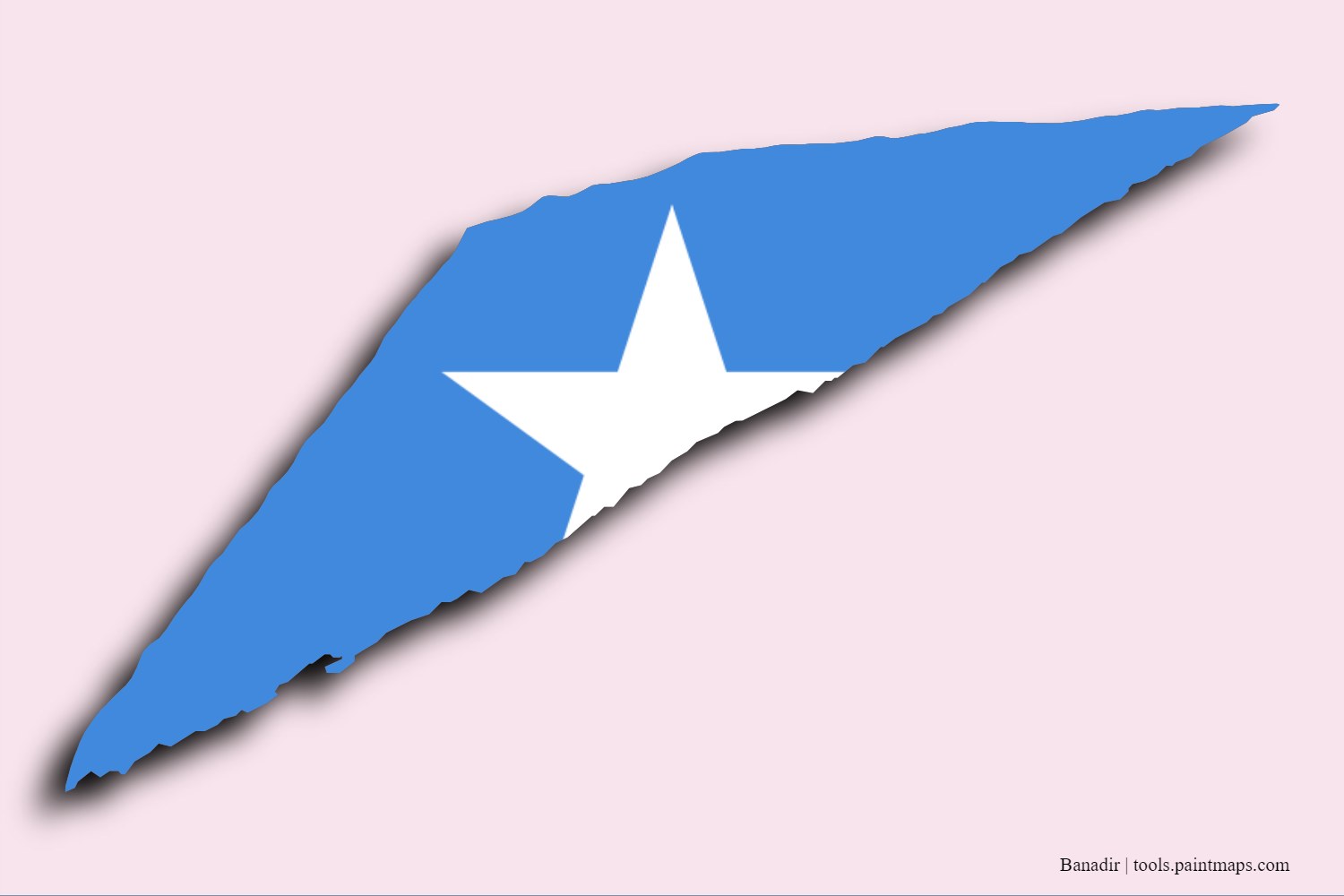 Mapa de la bandera de Banadir con efecto de sombra 3D