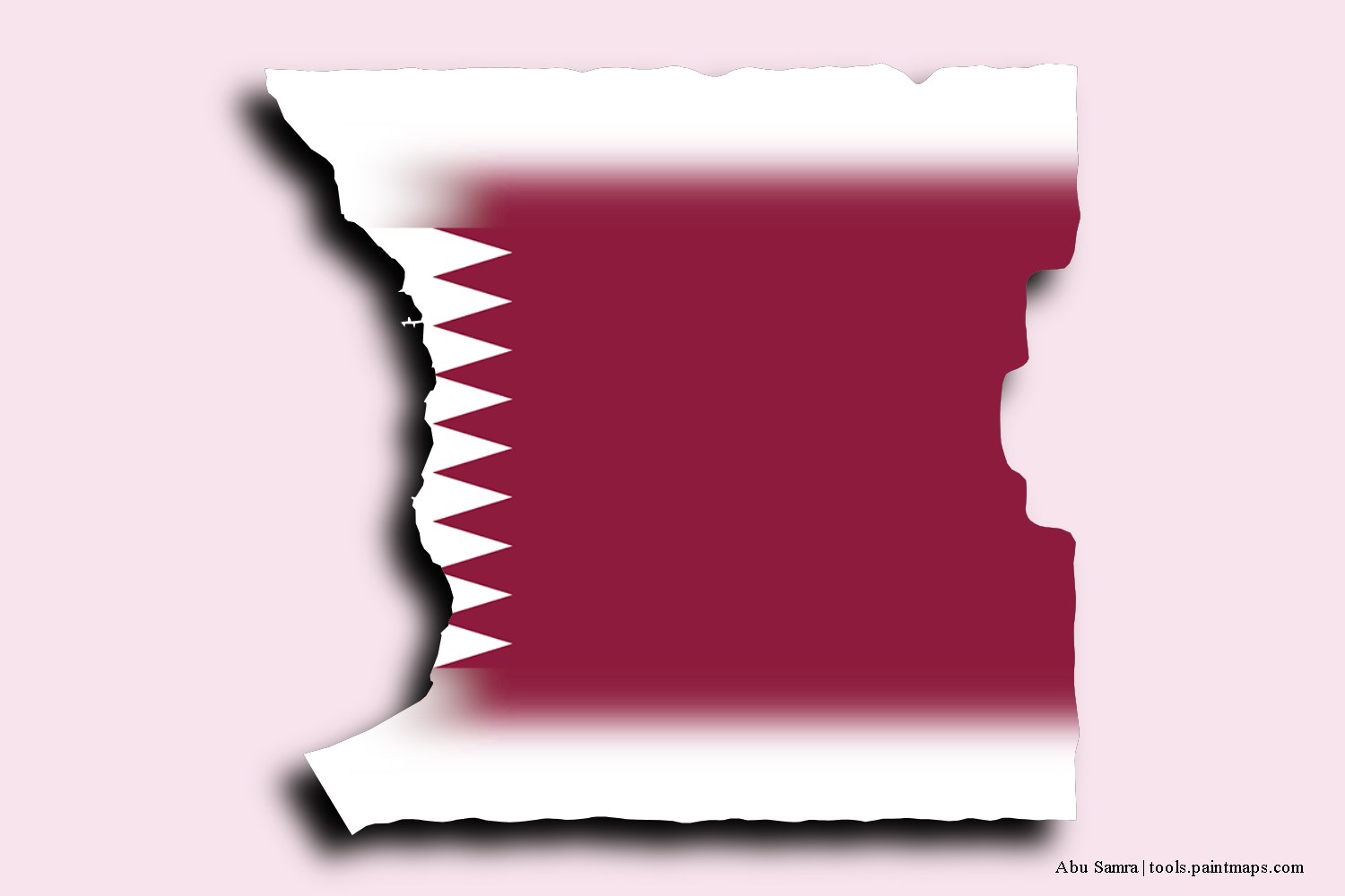 flag map of Abu Samra with 3D shadow effect