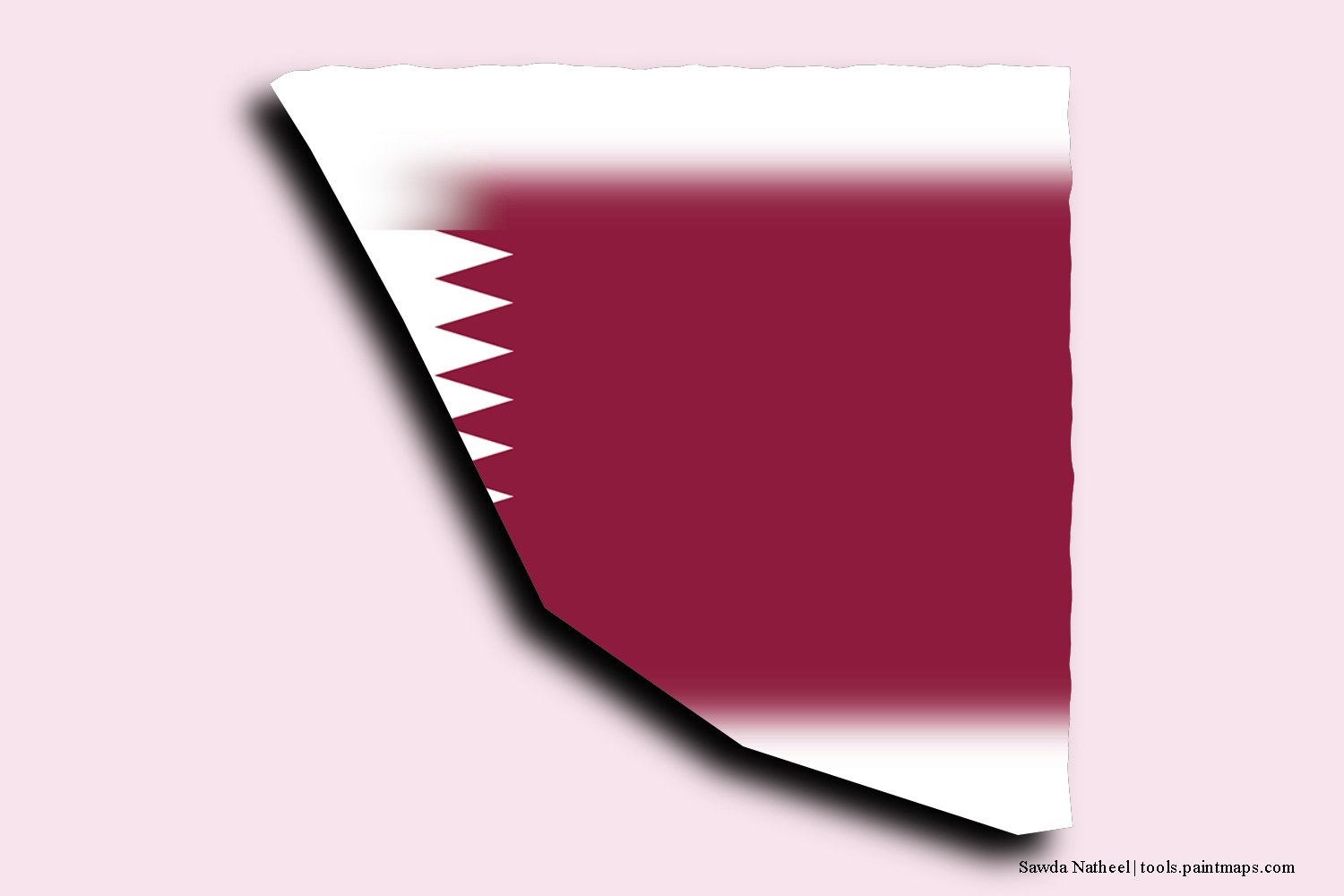 flag map of Sawda Natheel with 3D shadow effect