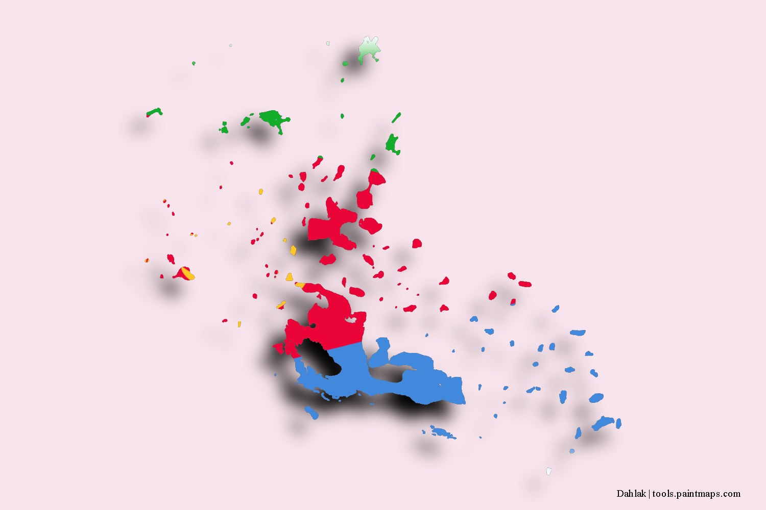 Mapa de la bandera de Dahlak con efecto de sombra 3D