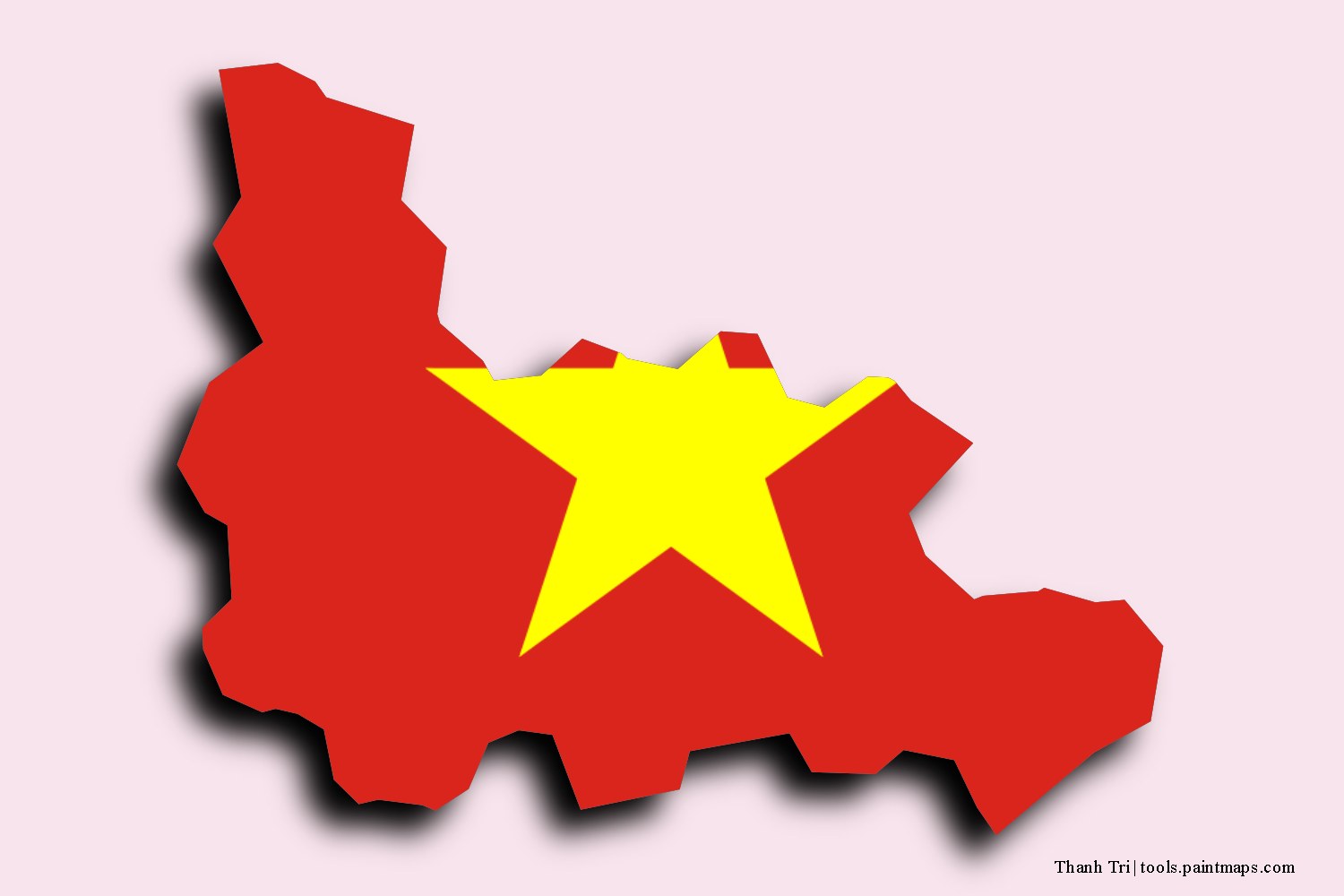 flag map of Thanh Tri with 3D shadow effect