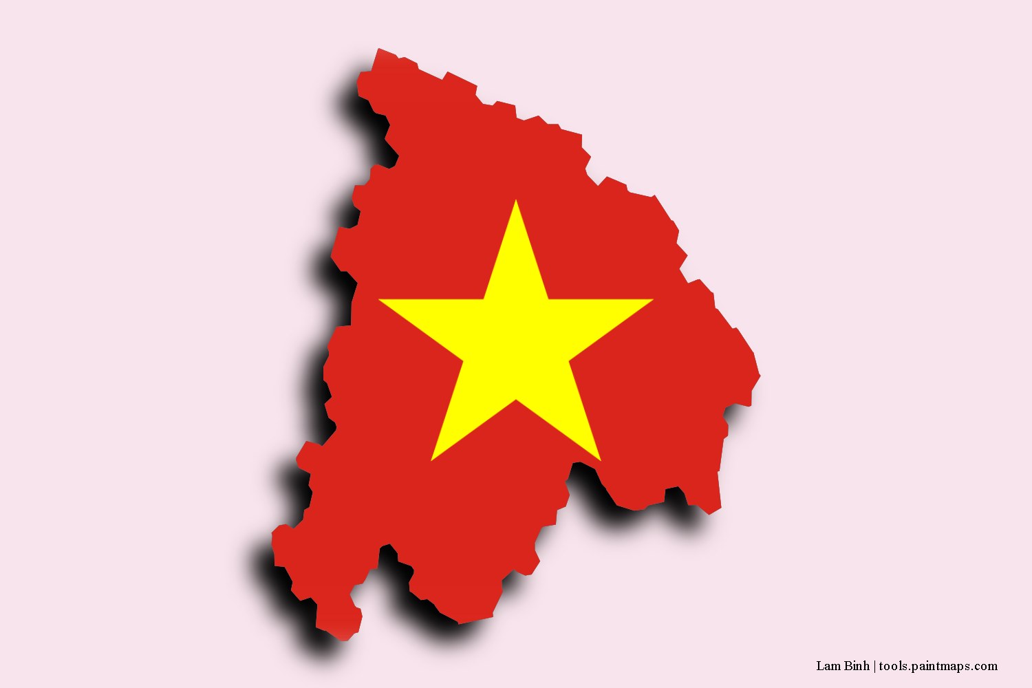 flag map of Lam Binh with 3D shadow effect