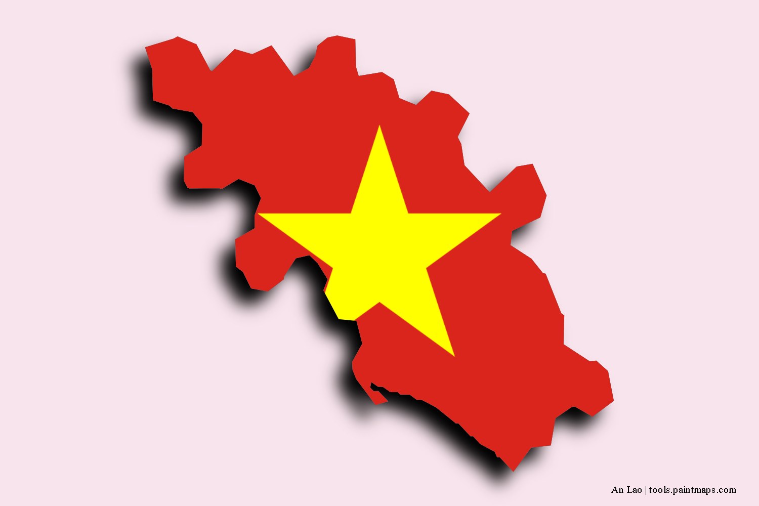 flag map of An Lao with 3D shadow effect