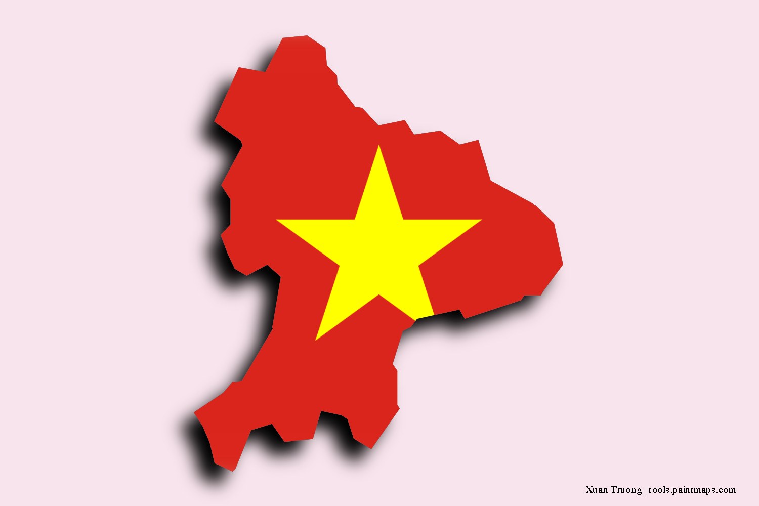 flag map of Xuan Truong with 3D shadow effect