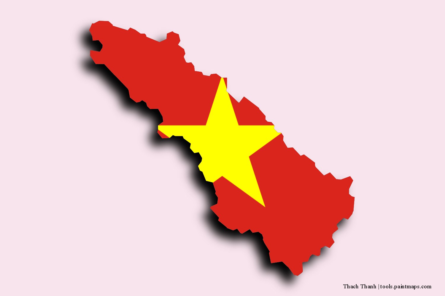 Mapa de la bandera de Thach Thanh con efecto de sombra 3D