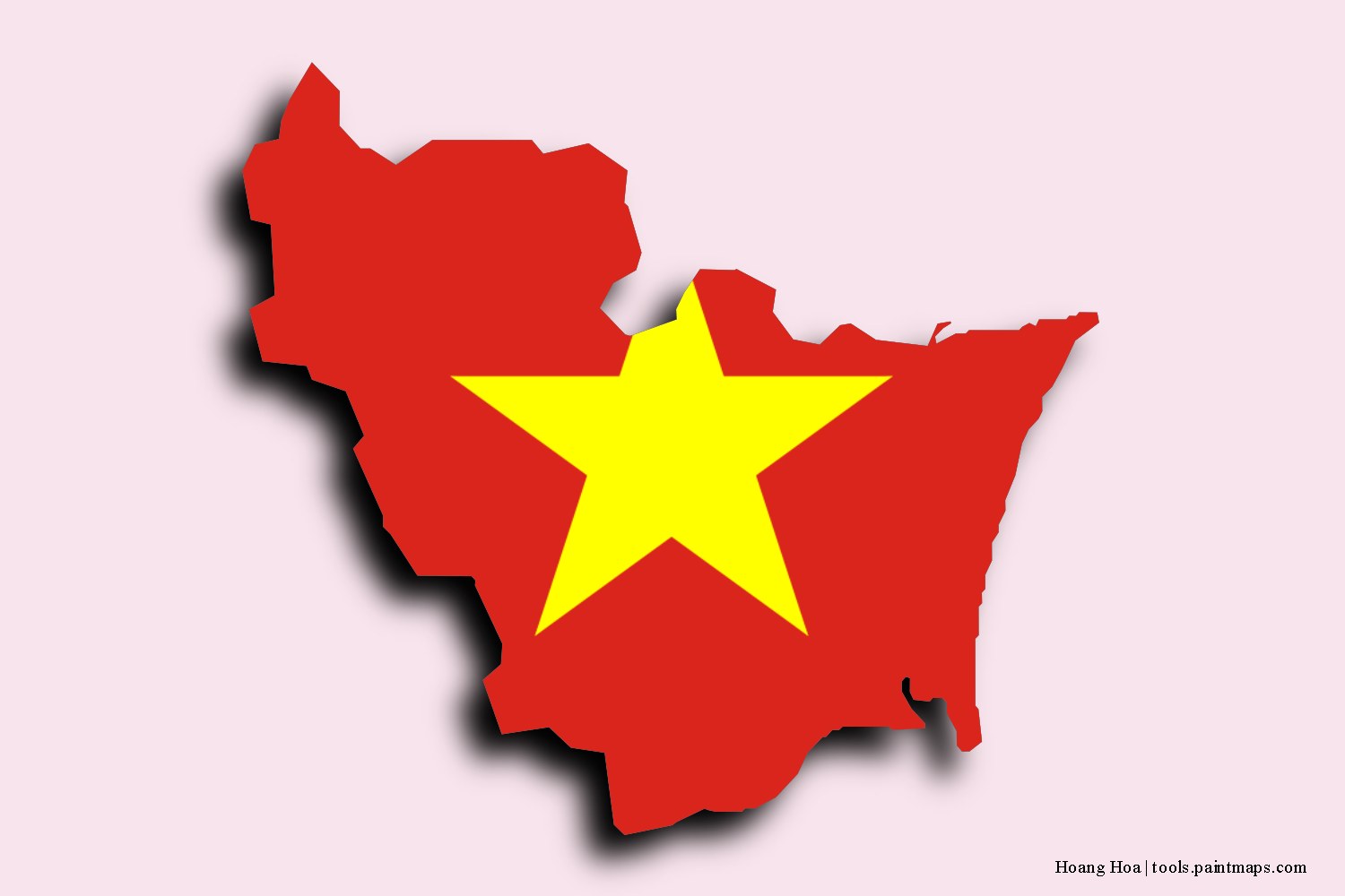 flag map of Hoang Hoa with 3D shadow effect