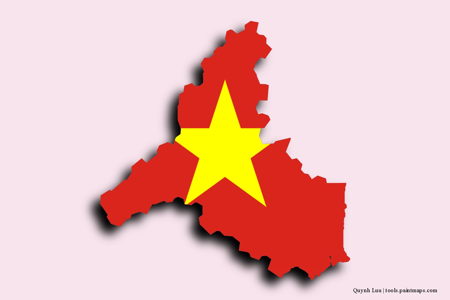 flag map of Quynh Luu with 3D shadow effect