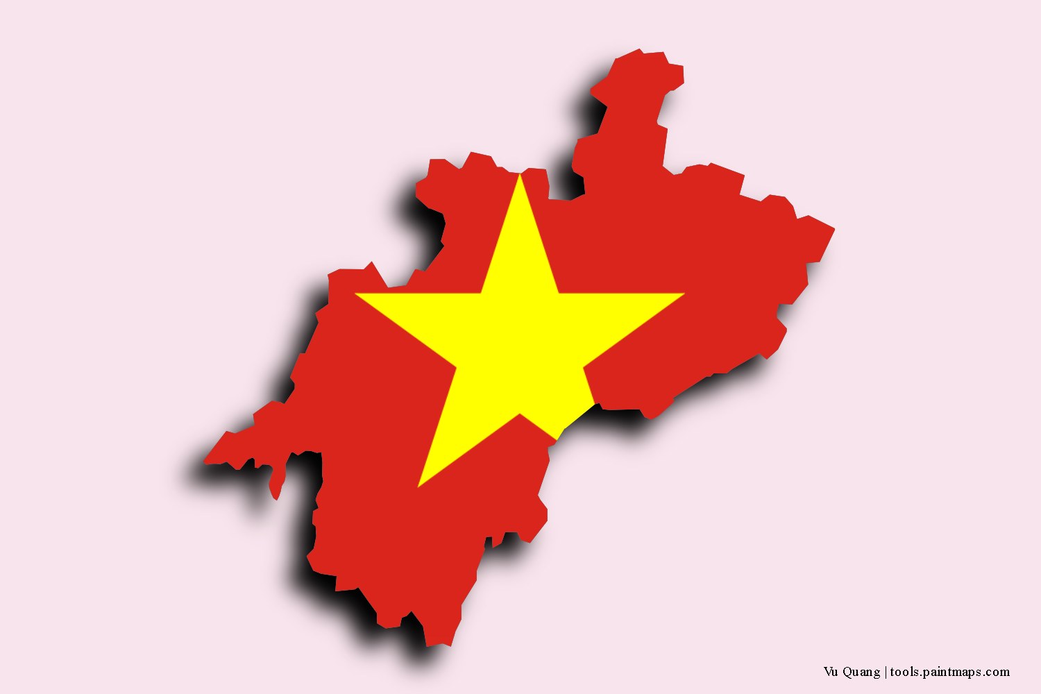 flag map of Vu Quang with 3D shadow effect