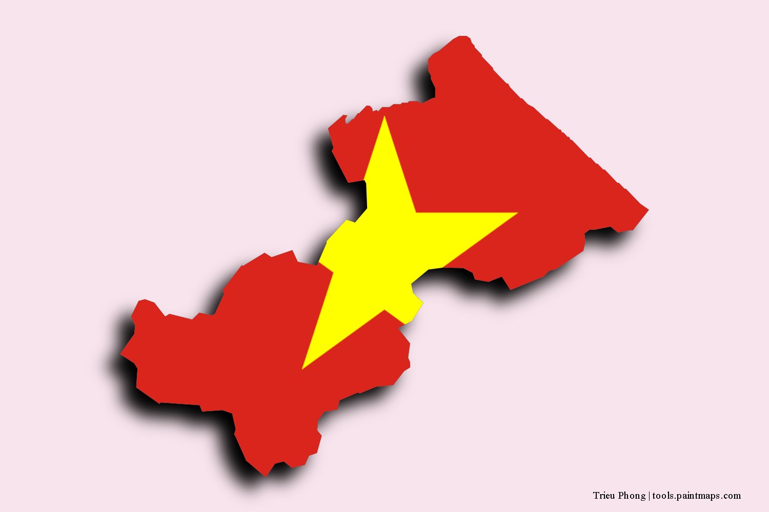 flag map of Trieu Phong with 3D shadow effect