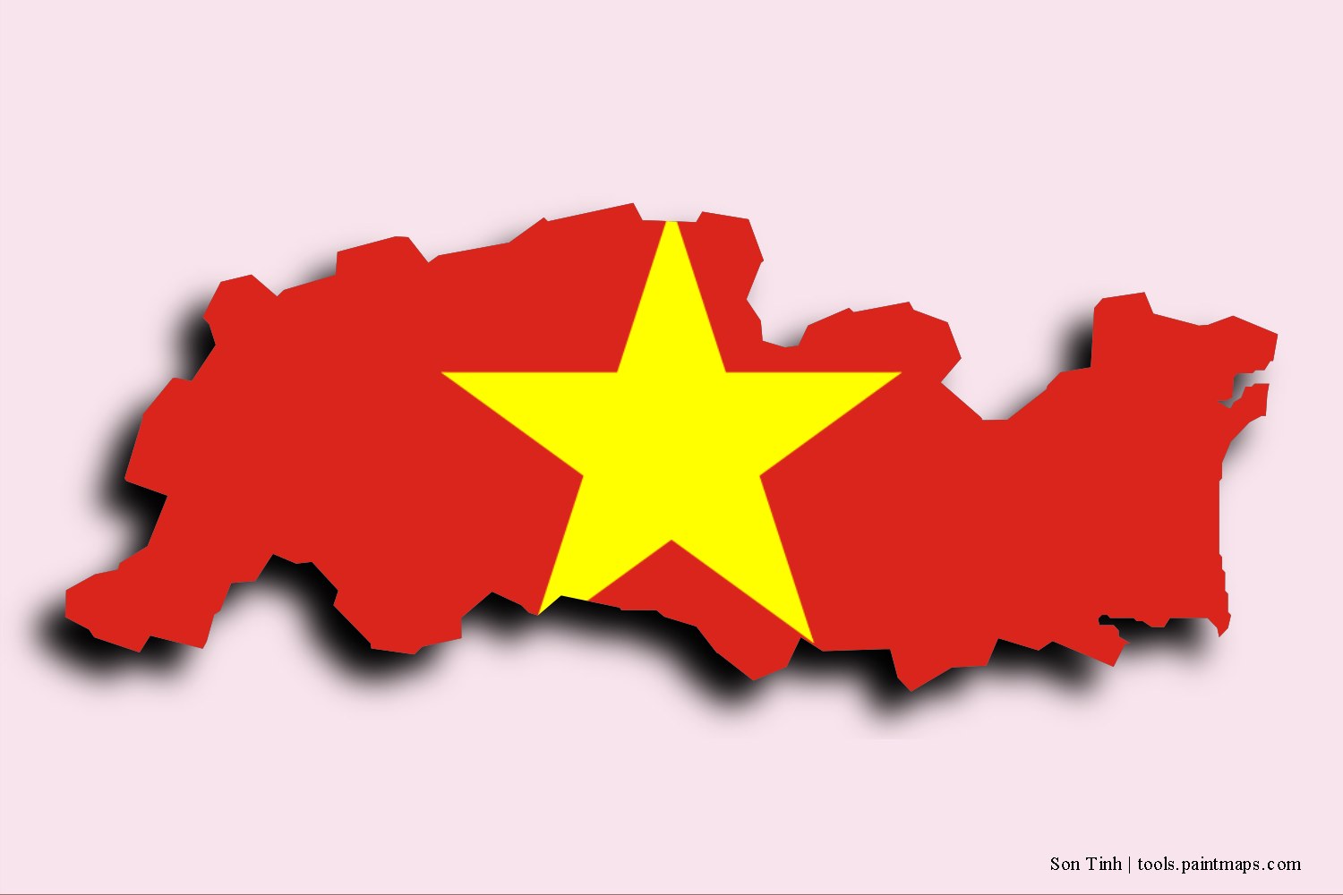 flag map of Son Tinh with 3D shadow effect