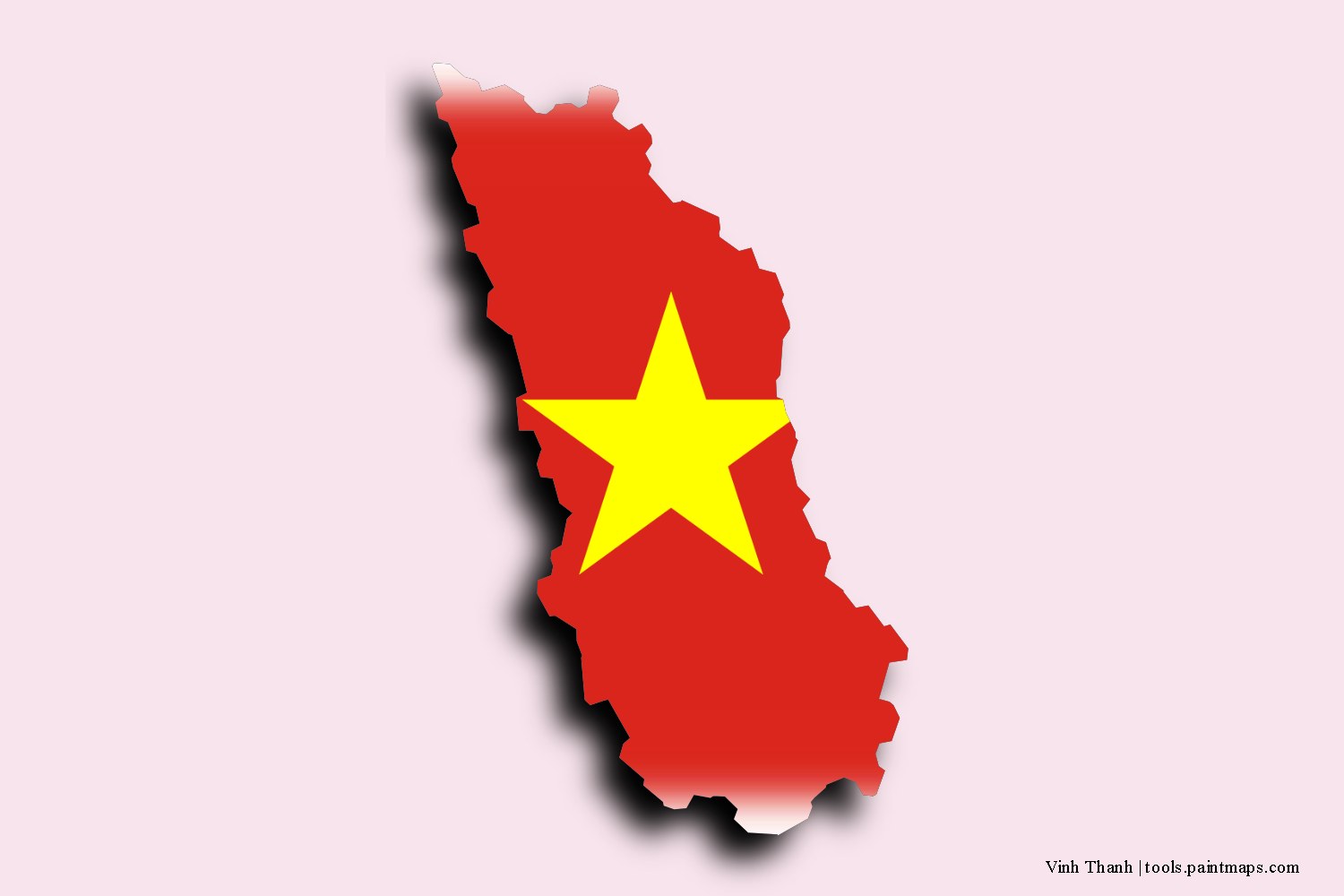 flag map of Vinh Thanh with 3D shadow effect