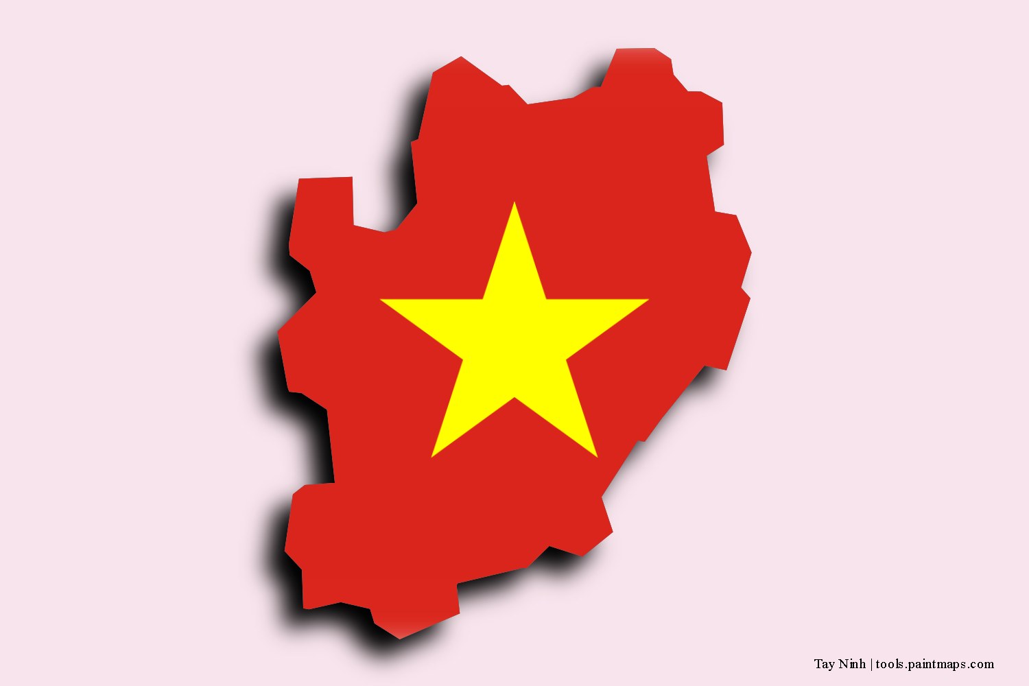 flag map of Tay Ninh with 3D shadow effect