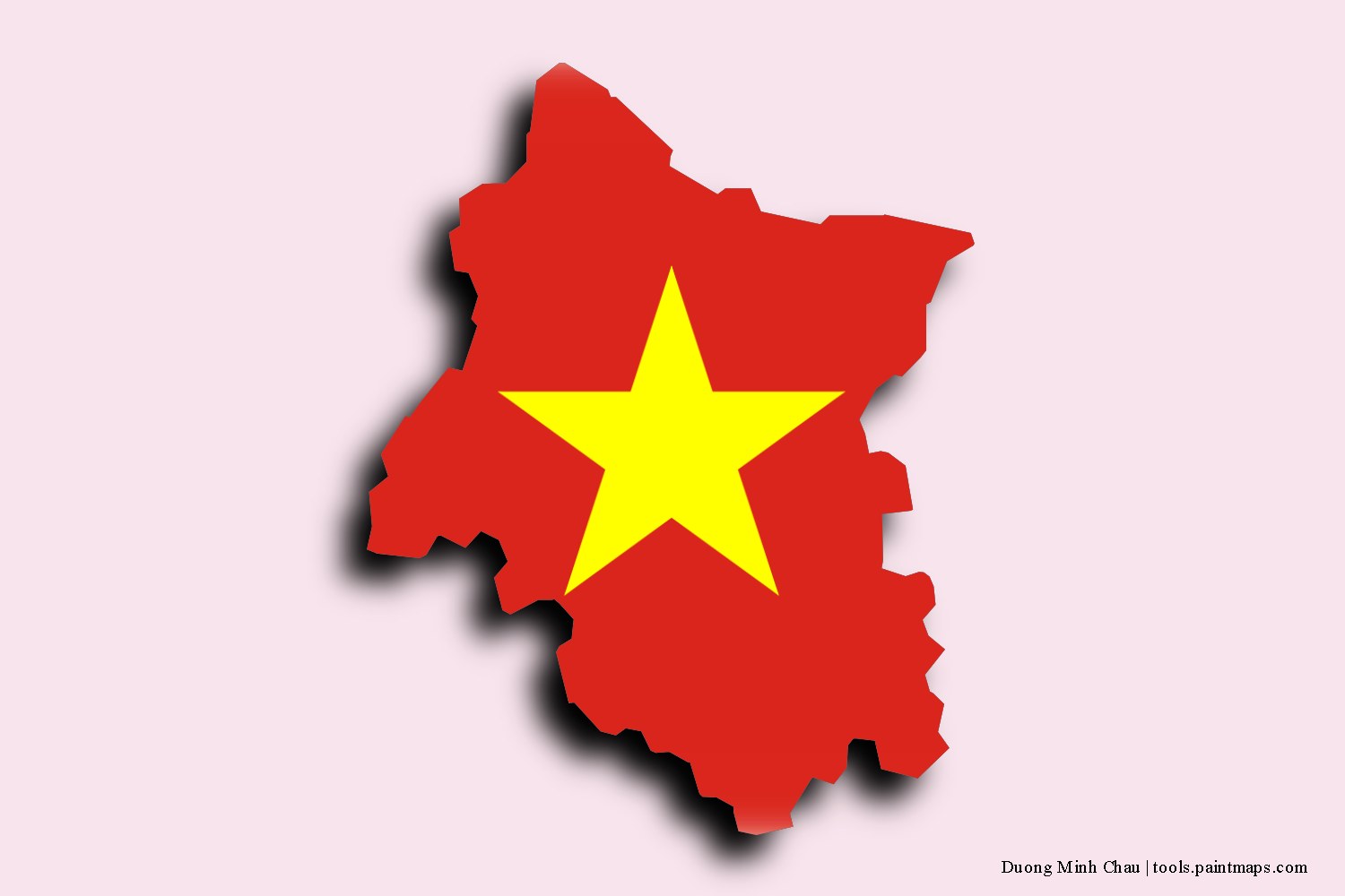 flag map of Duong Minh Chau with 3D shadow effect