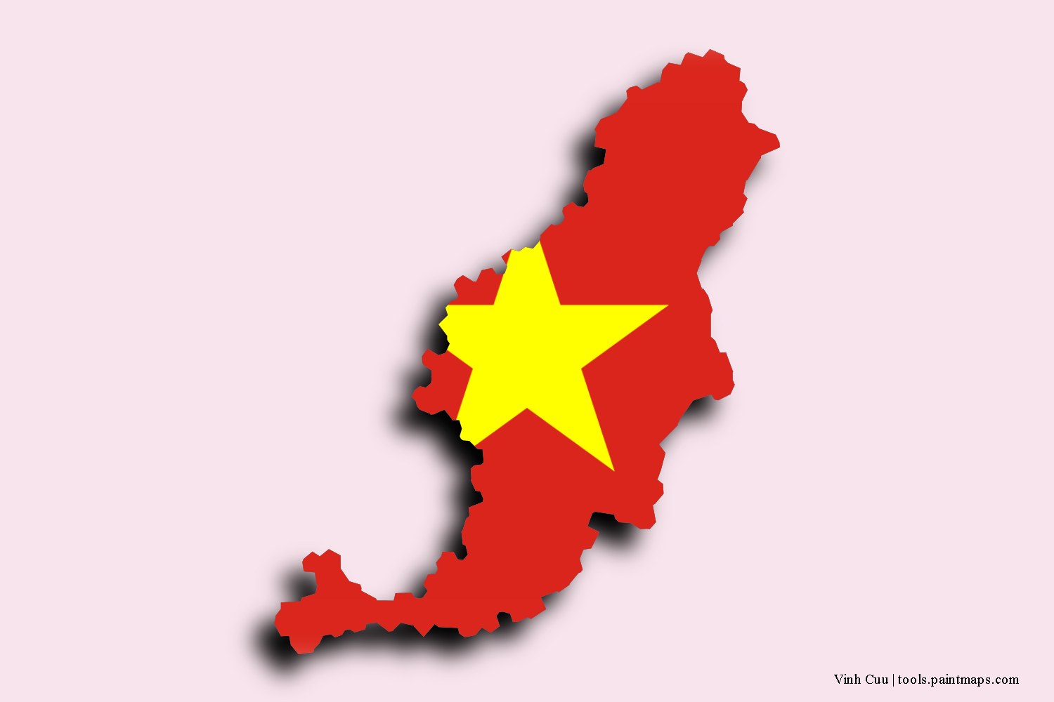 flag map of Vinh Cuu with 3D shadow effect