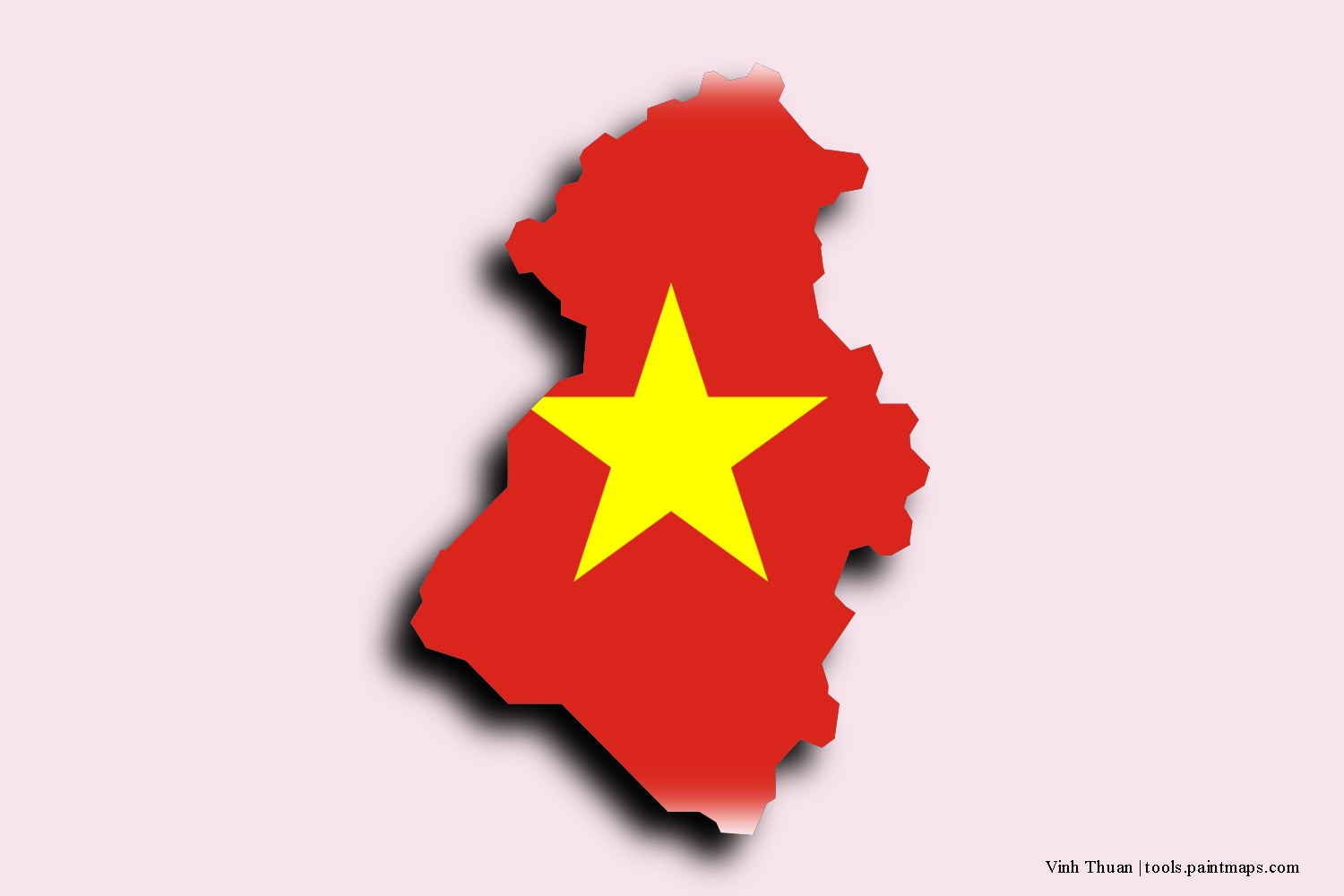 flag map of Vinh Thuan with 3D shadow effect