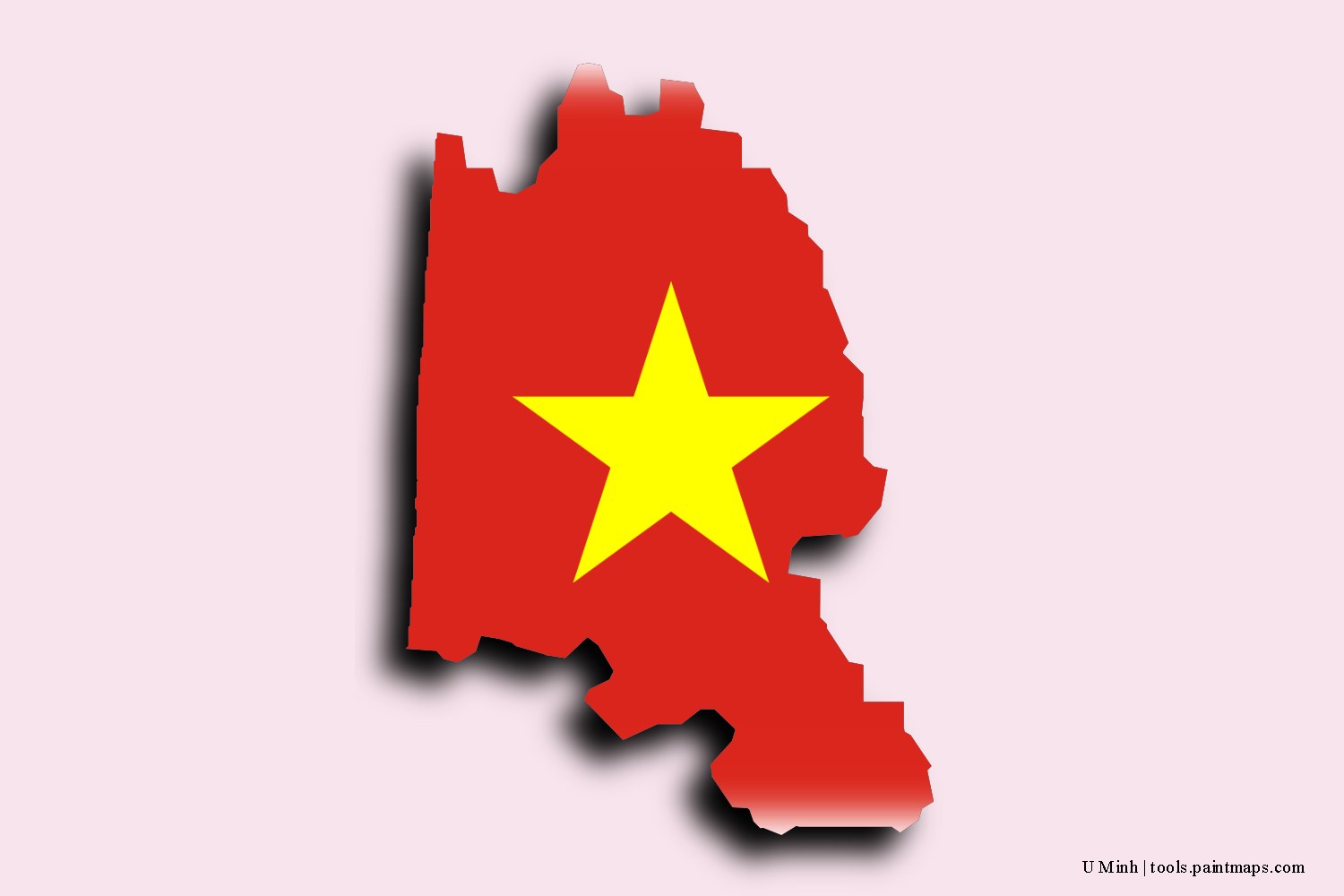 flag map of U Minh with 3D shadow effect