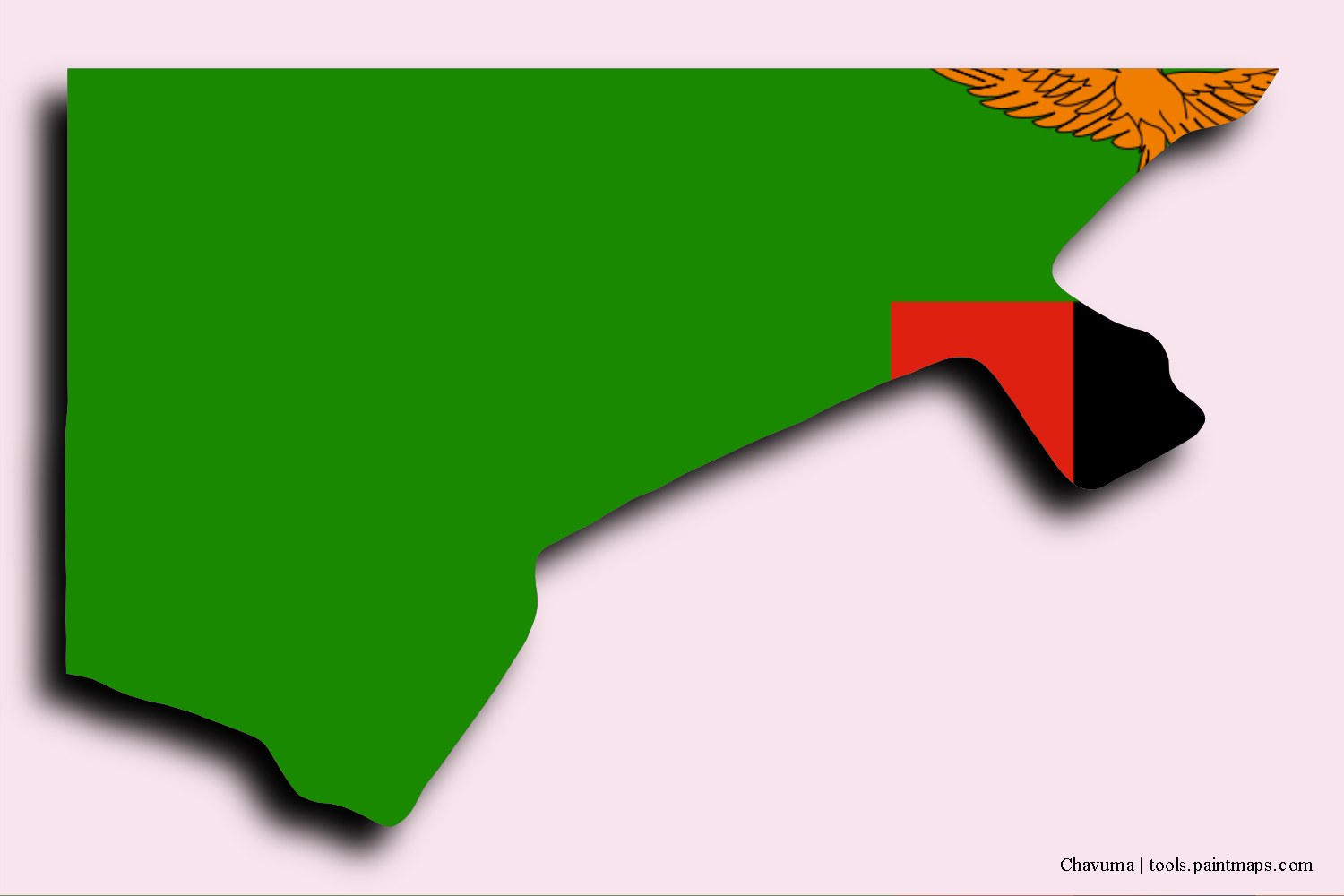 Mapa de la bandera de Chavuma con efecto de sombra 3D