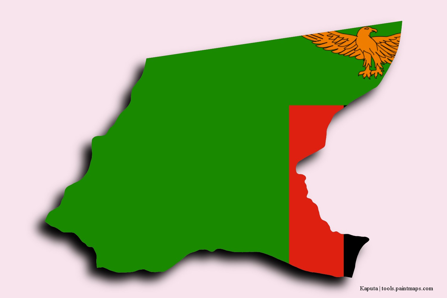 Mapa de la bandera de Kaputa con efecto de sombra 3D