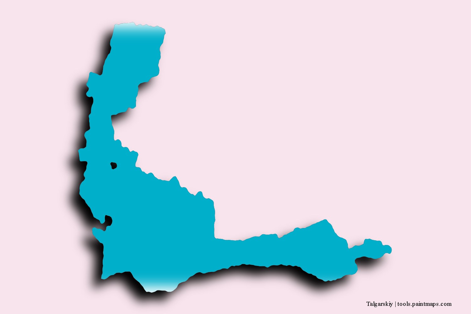 Mapa de la bandera de Talgarskiy con efecto de sombra 3D