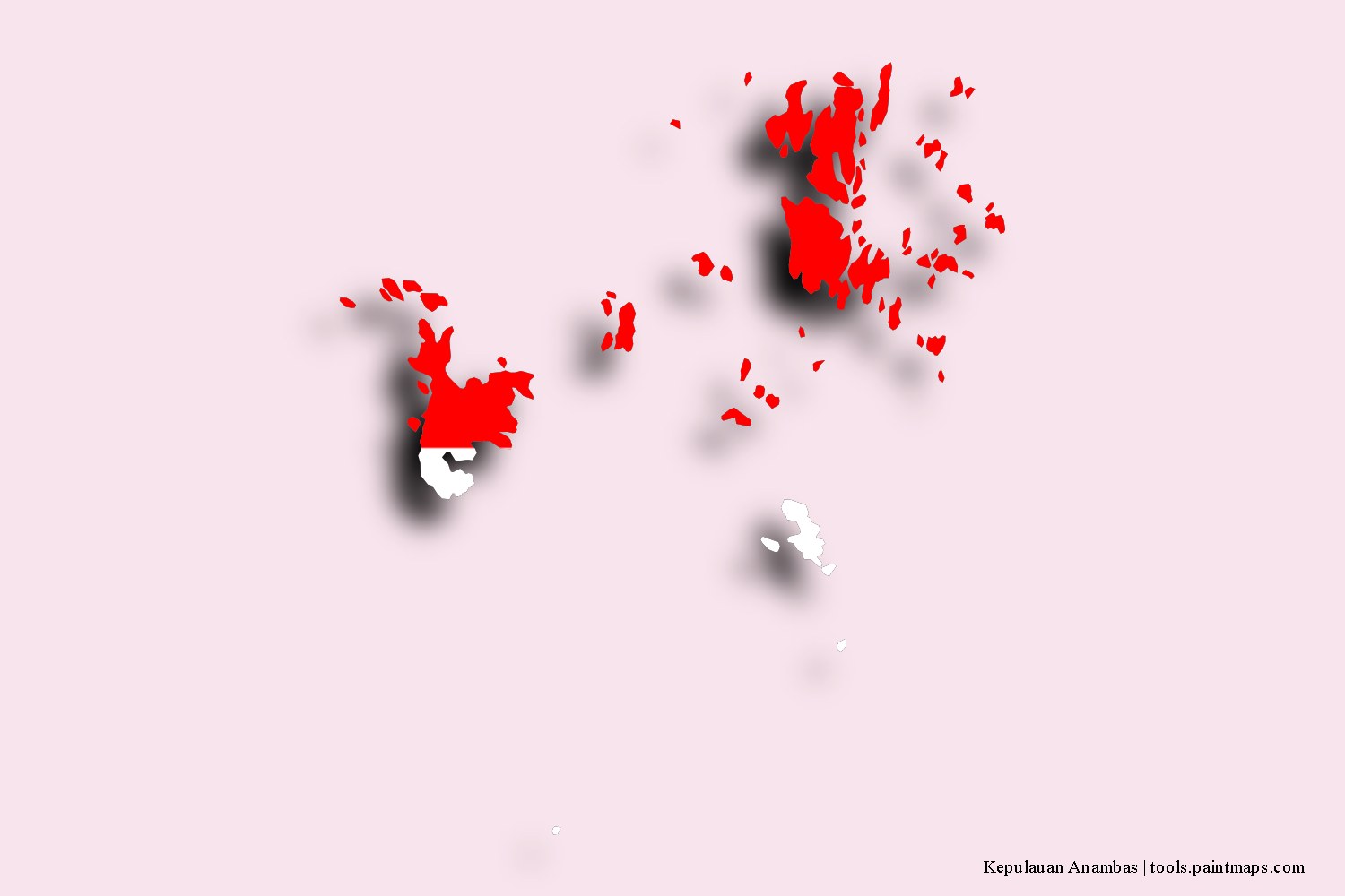 Mapa de la bandera de Kepulauan Anambas con efecto de sombra 3D