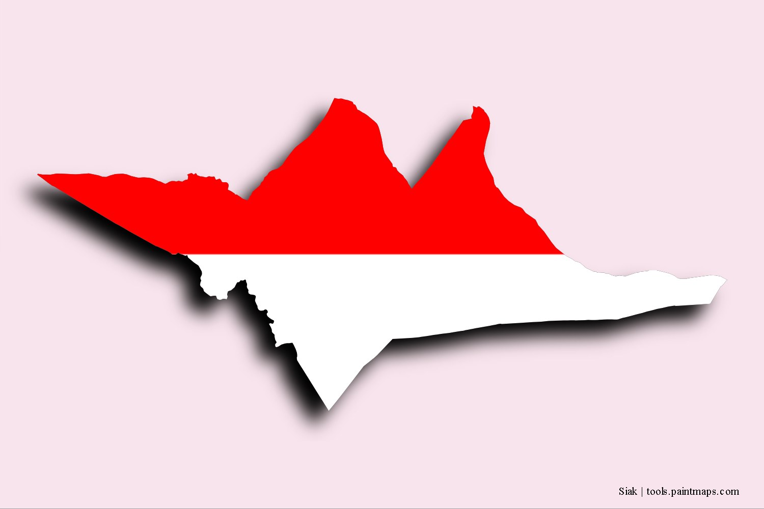 Mapa de la bandera de Siak con efecto de sombra 3D