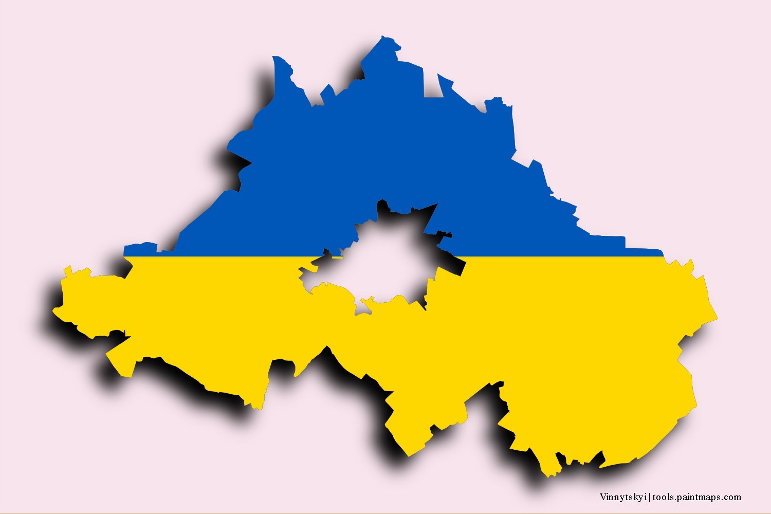 Mapa de la bandera de Vinnytskyi con efecto de sombra 3D