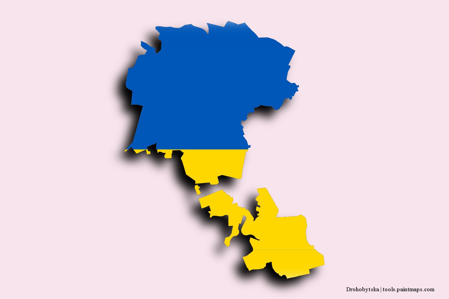 Mapa de la bandera de Drohobytska con efecto de sombra 3D