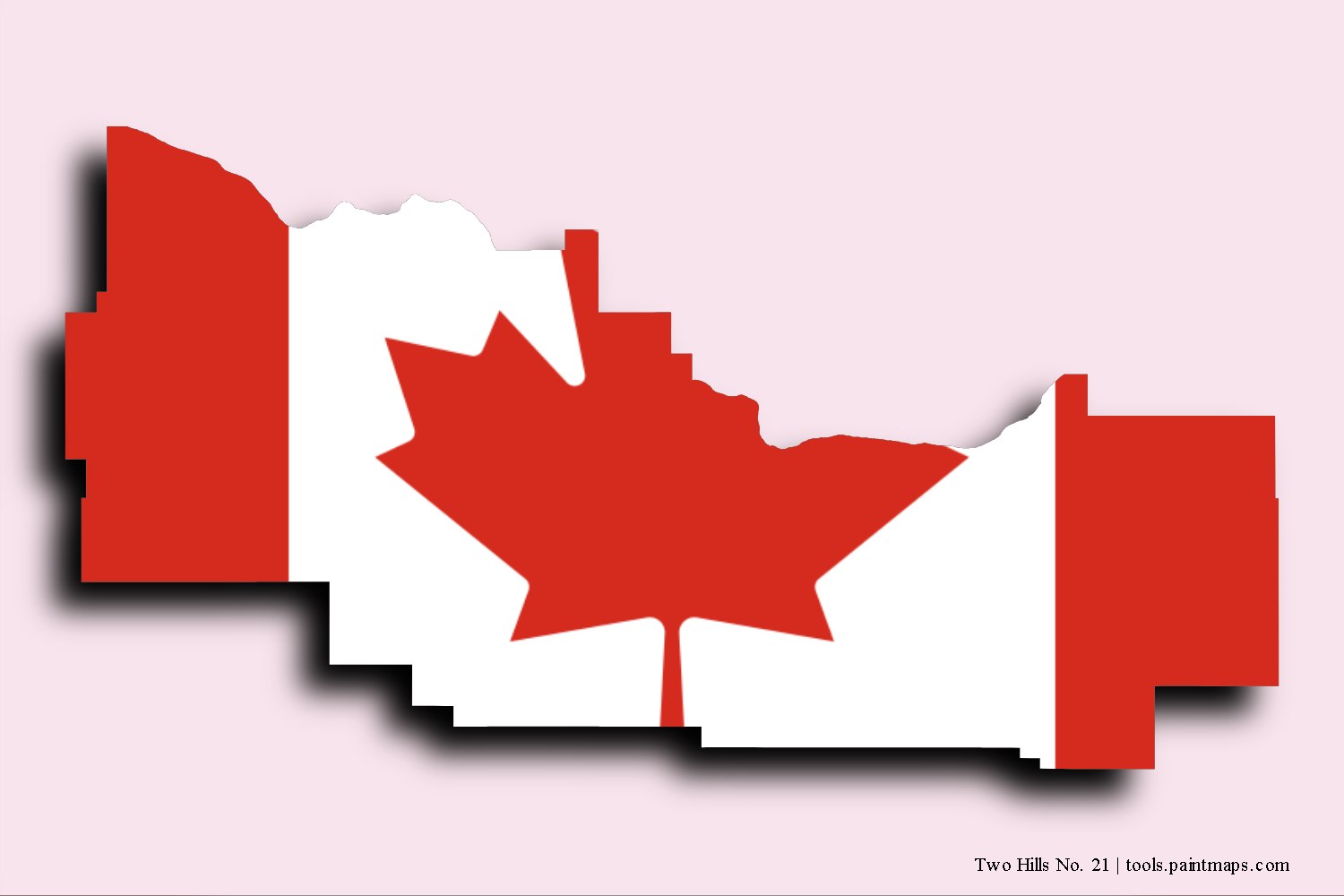 flag map of Two Hills No. 21 with 3D shadow effect