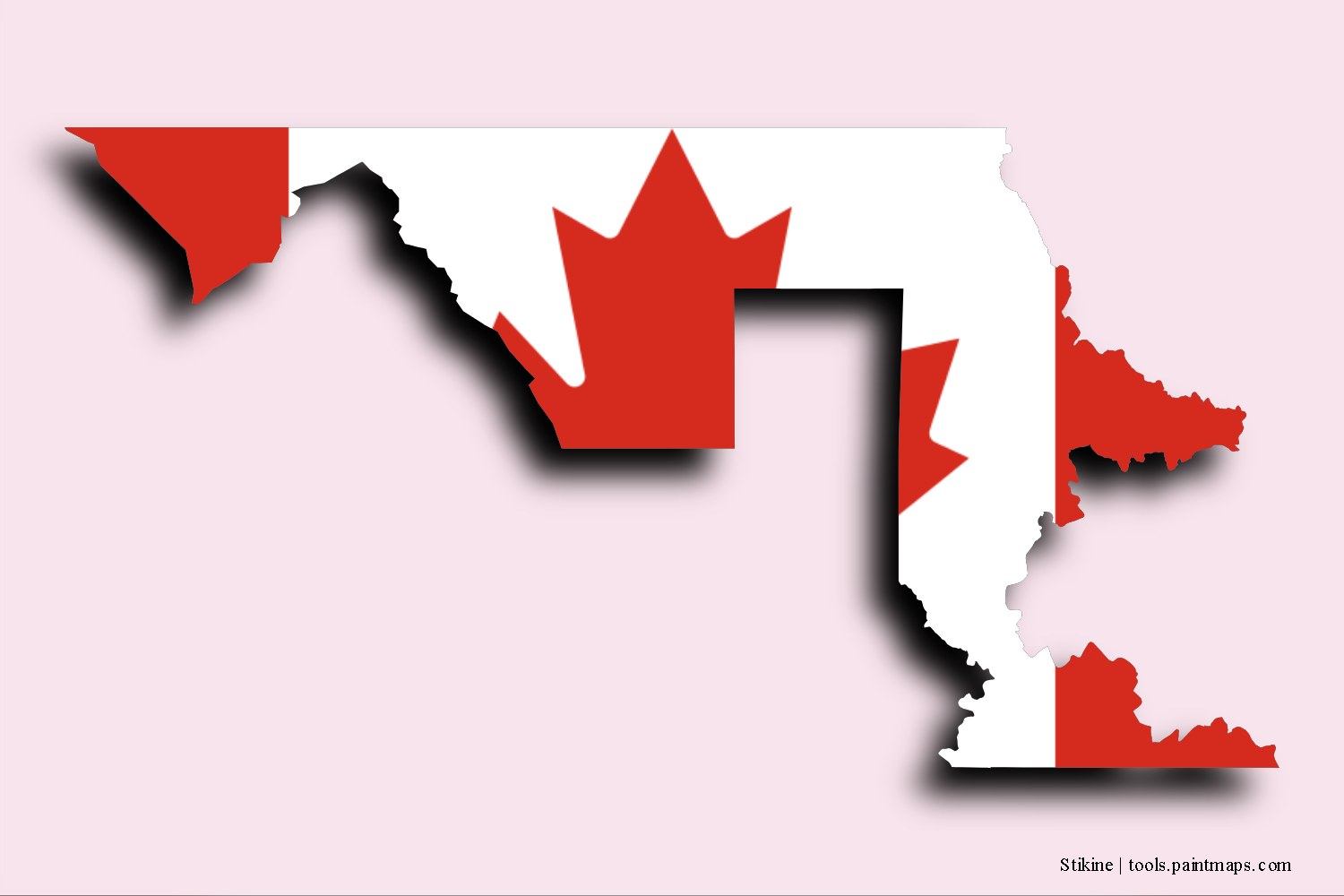 flag map of Stikine with 3D shadow effect