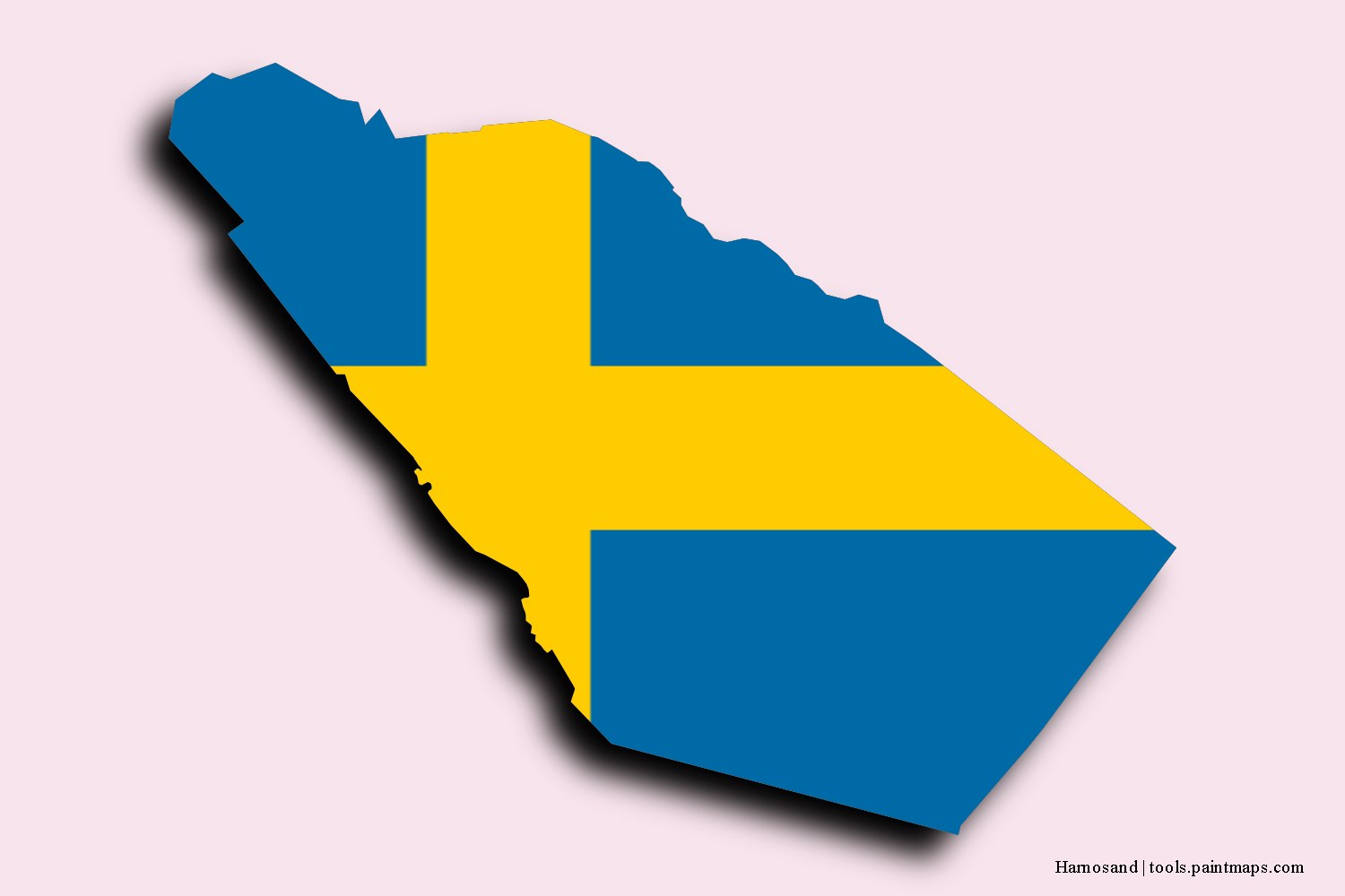 Mapa de la bandera de Harnosand con efecto de sombra 3D