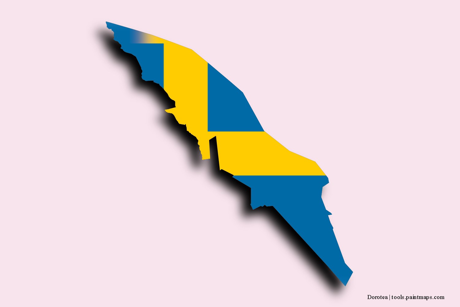 Mapa de la bandera de Dorotea con efecto de sombra 3D