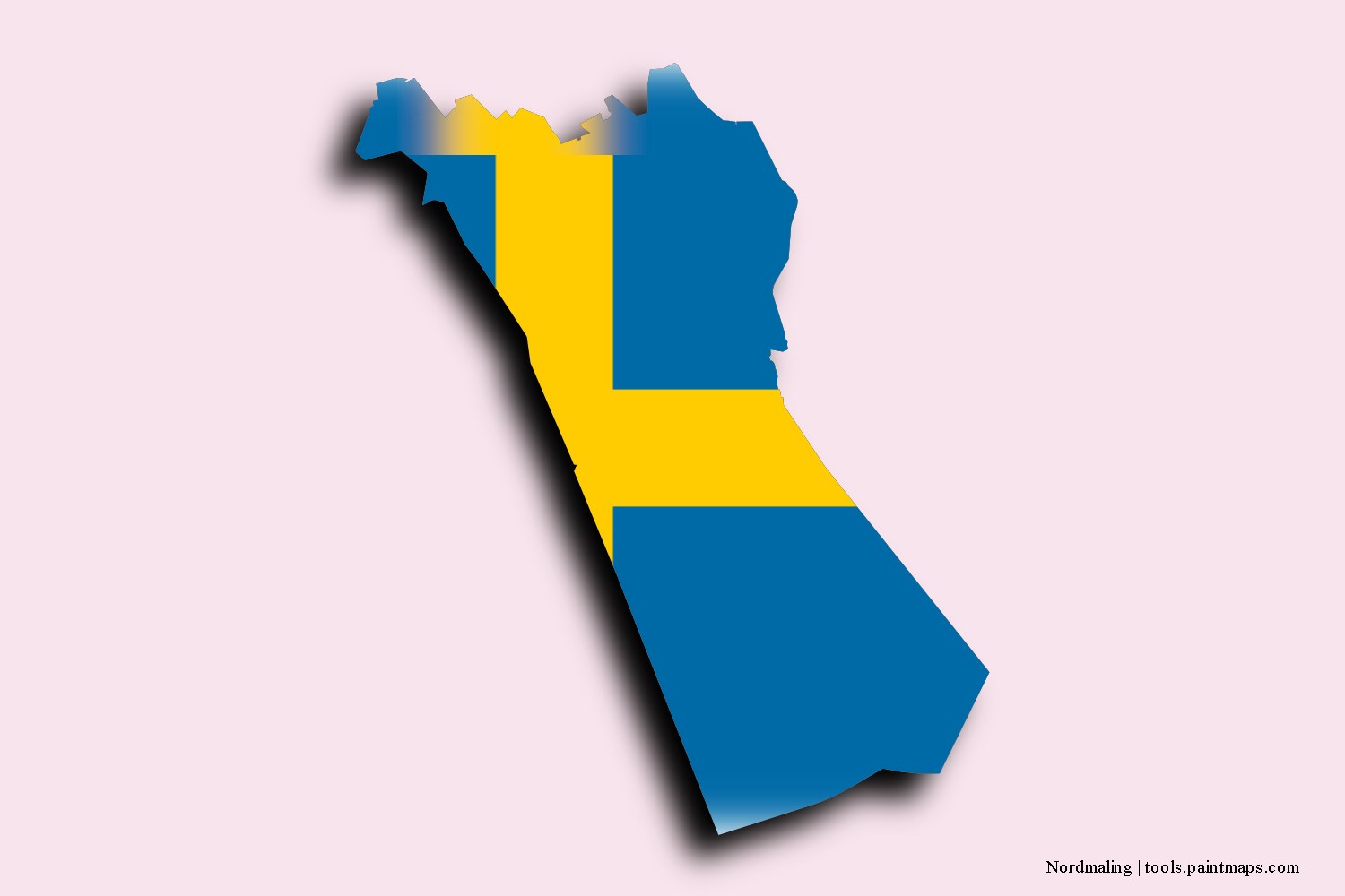 Mapa de la bandera de Nordmaling con efecto de sombra 3D