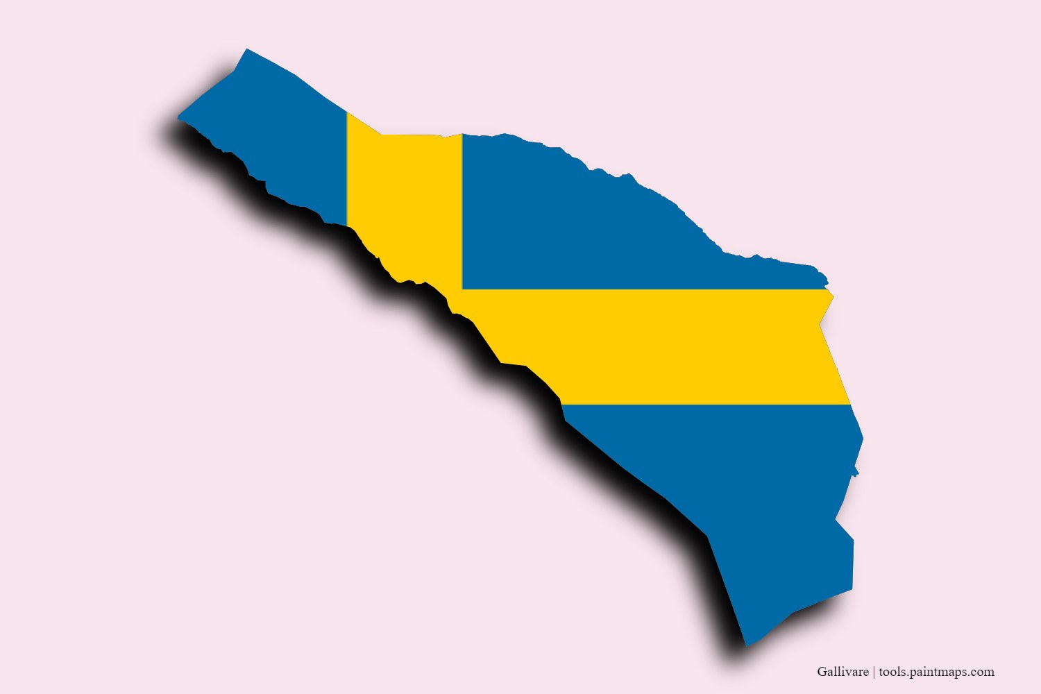 Mapa de la bandera de Gallivare con efecto de sombra 3D