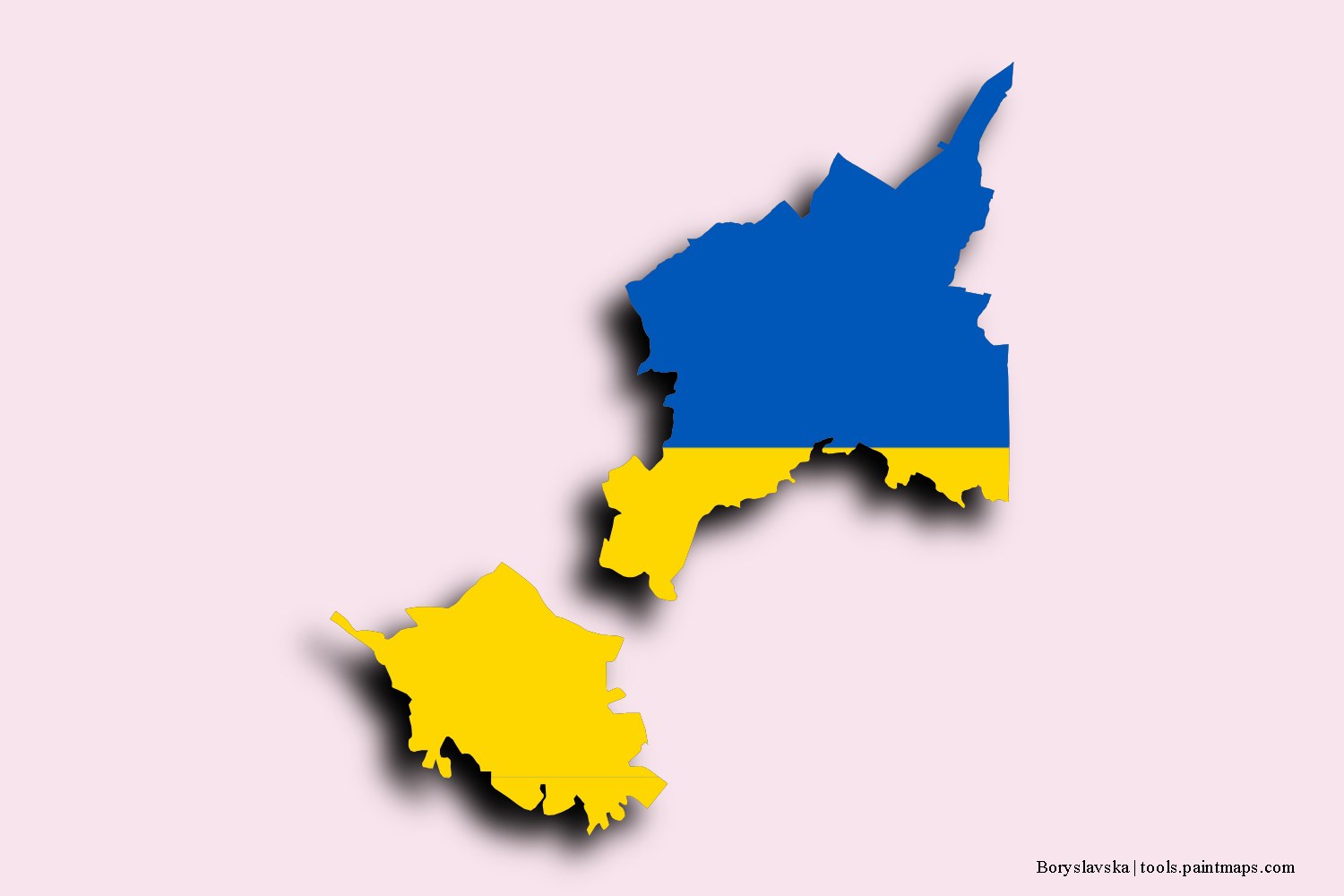 Mapa de la bandera de Boryslavska con efecto de sombra 3D