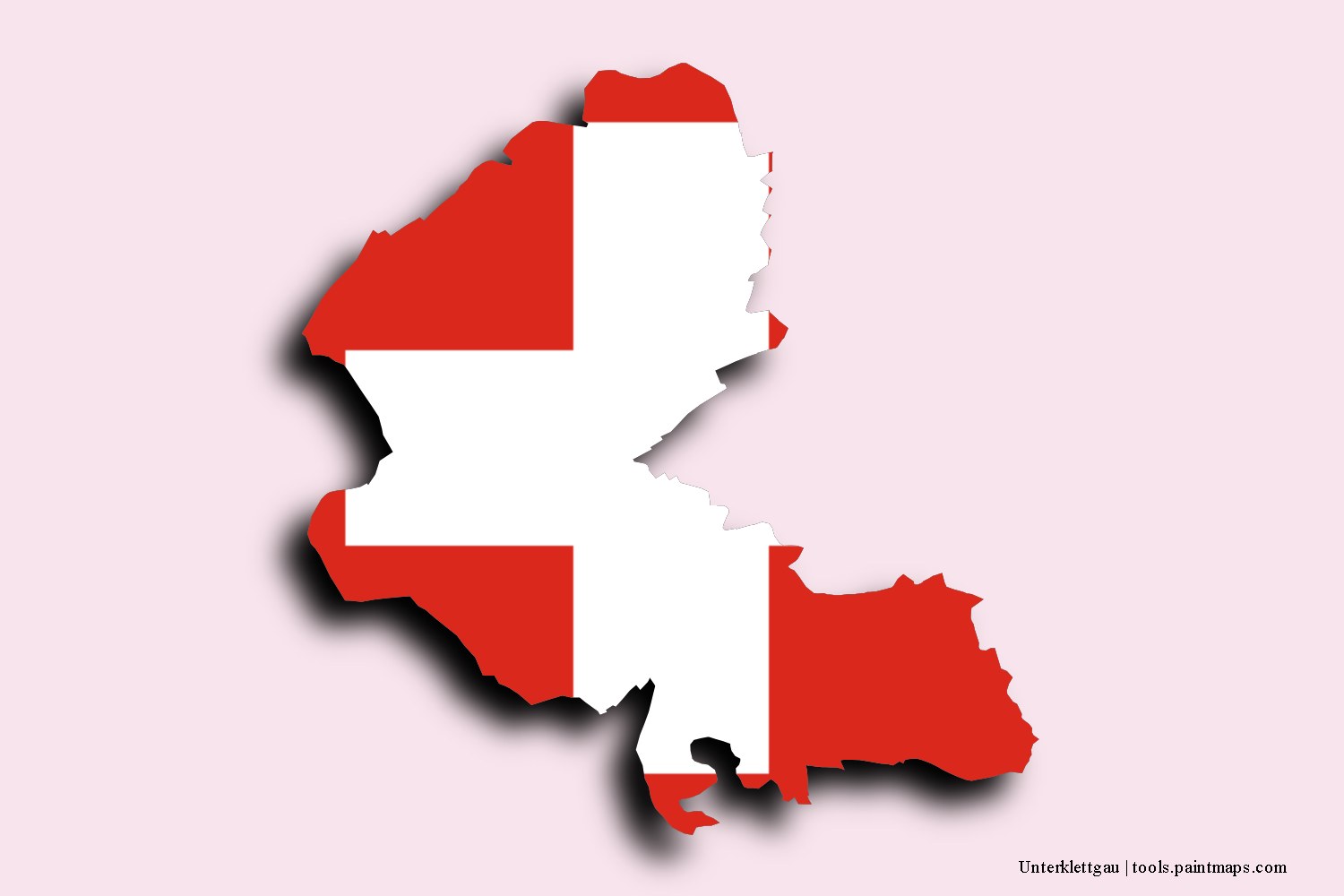 flag map of Unterklettgau with 3D shadow effect