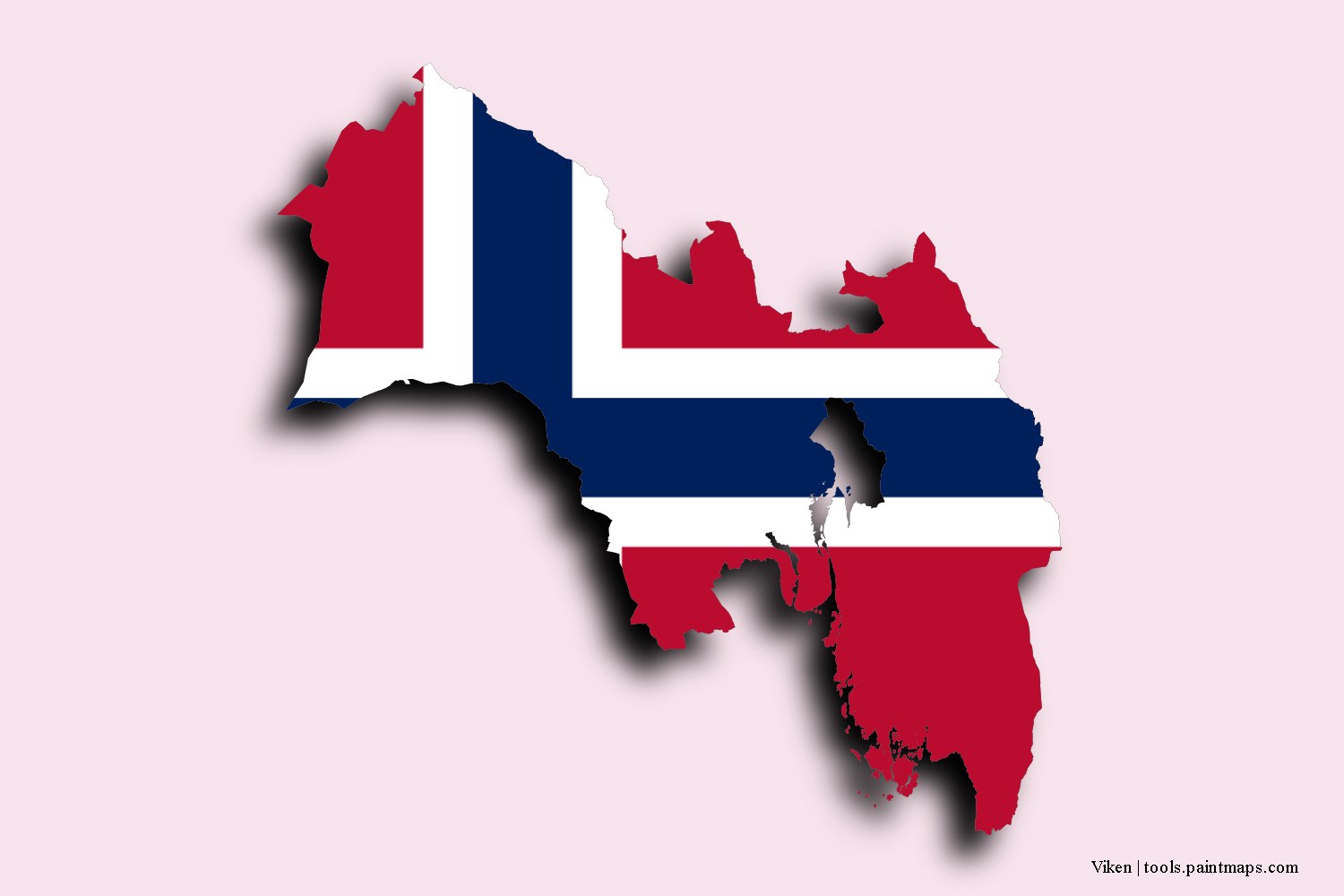 flag map of Viken with 3D shadow effect