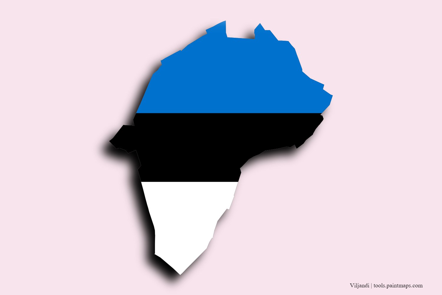 Mapa de la bandera de Viljandi con efecto de sombra 3D
