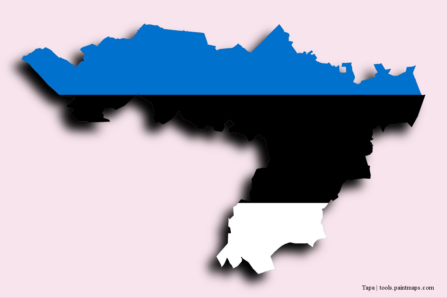 flag map of Tapa with 3D shadow effect