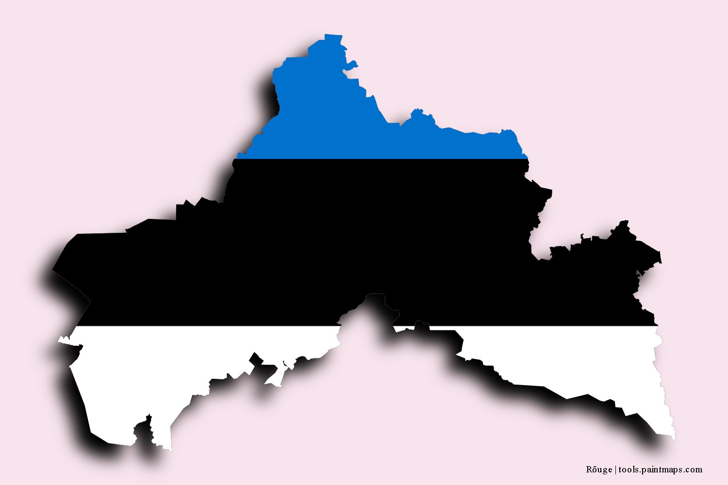 flag map of Rőuge with 3D shadow effect