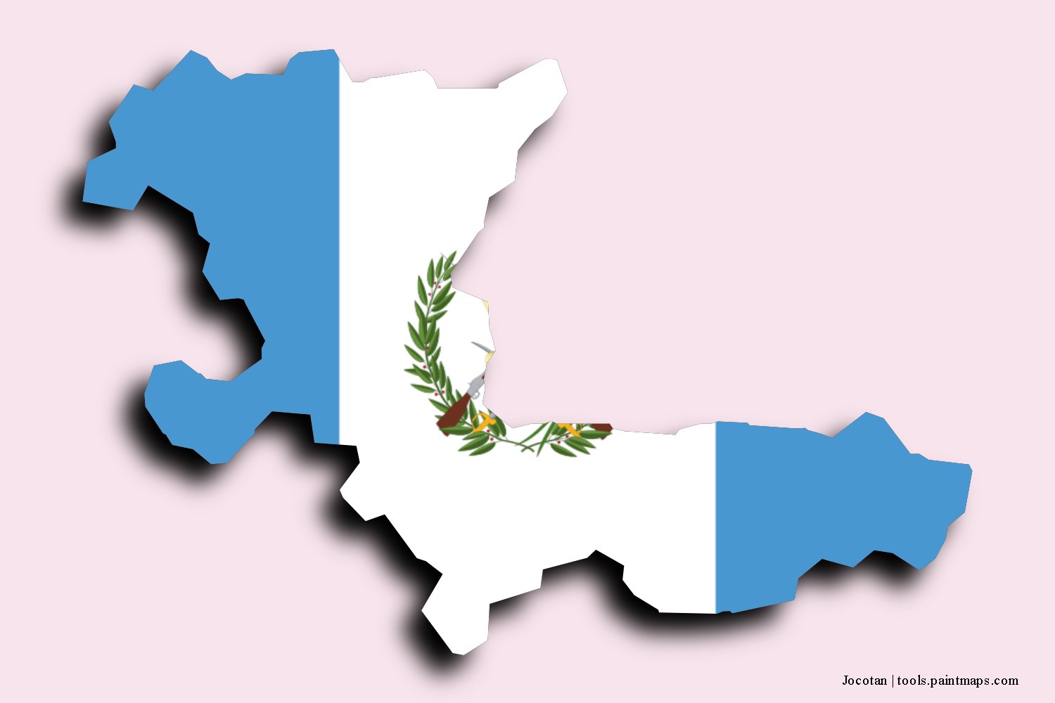 Mapa de la bandera de Jocotan con efecto de sombra 3D