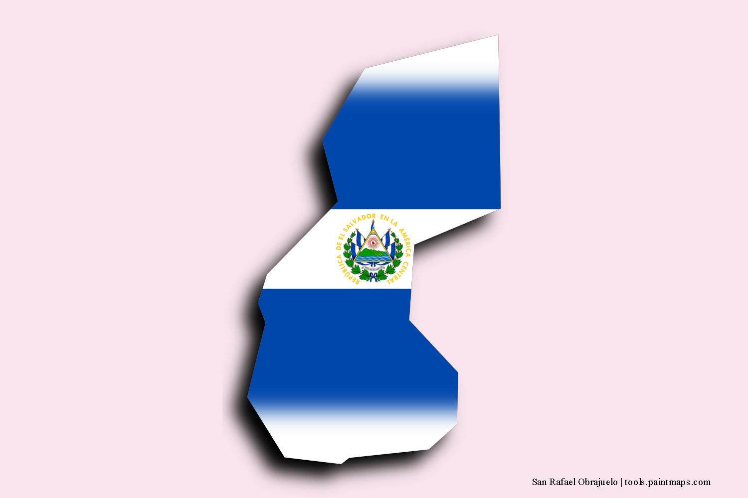 flag map of San Rafael Obrajuelo with 3D shadow effect