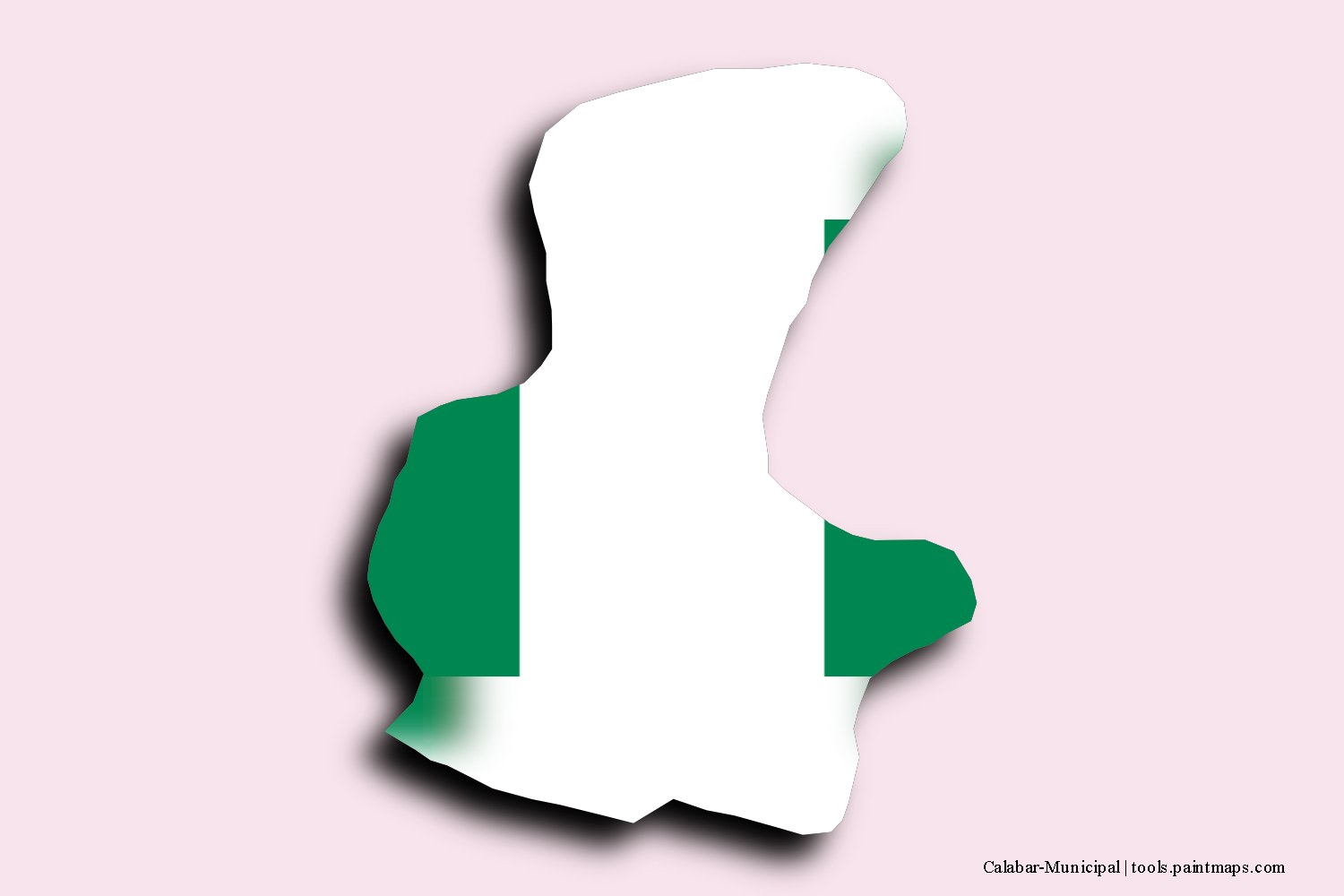 flag map of Calabar-Municipal with 3D shadow effect