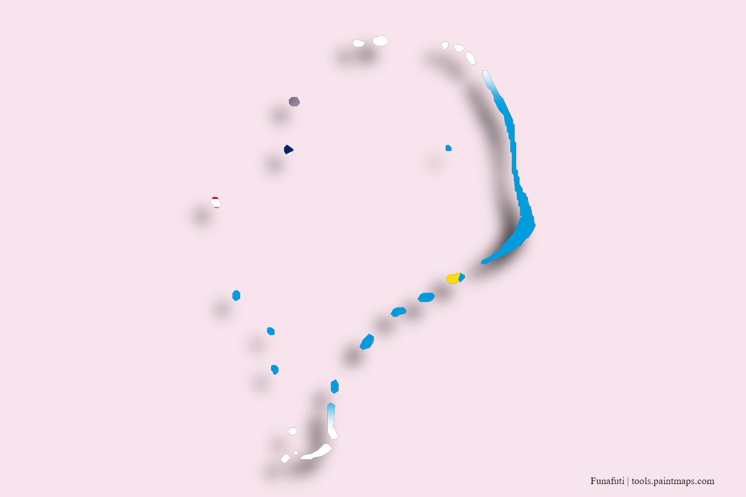 Mapa de la bandera de Funafuti con efecto de sombra 3D