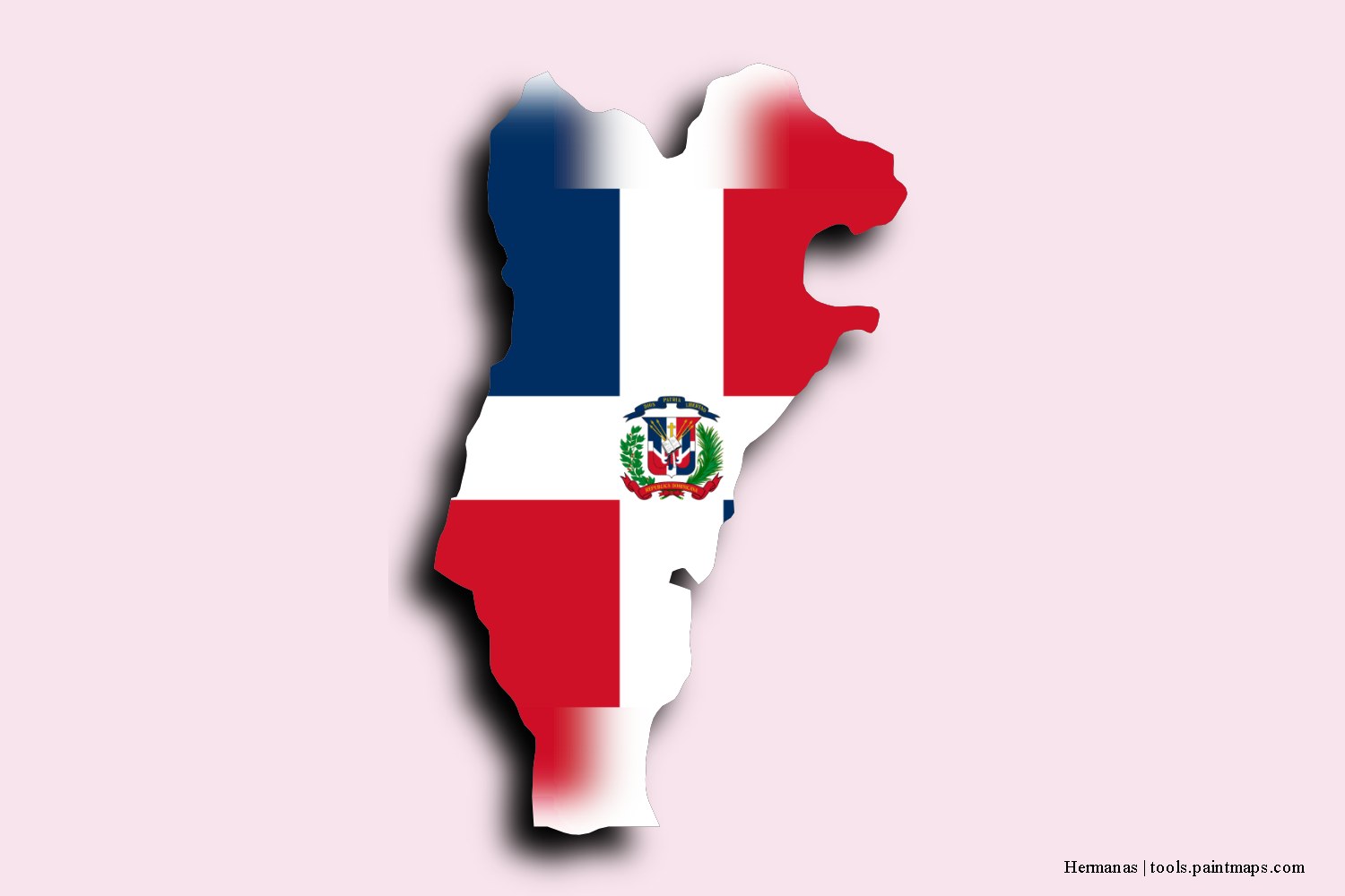 flag map of Hermanas with 3D shadow effect