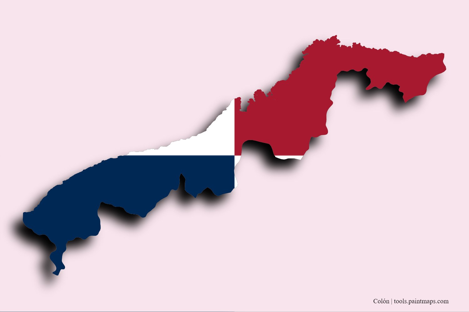 Mapa de la bandera de Colón con efecto de sombra 3D